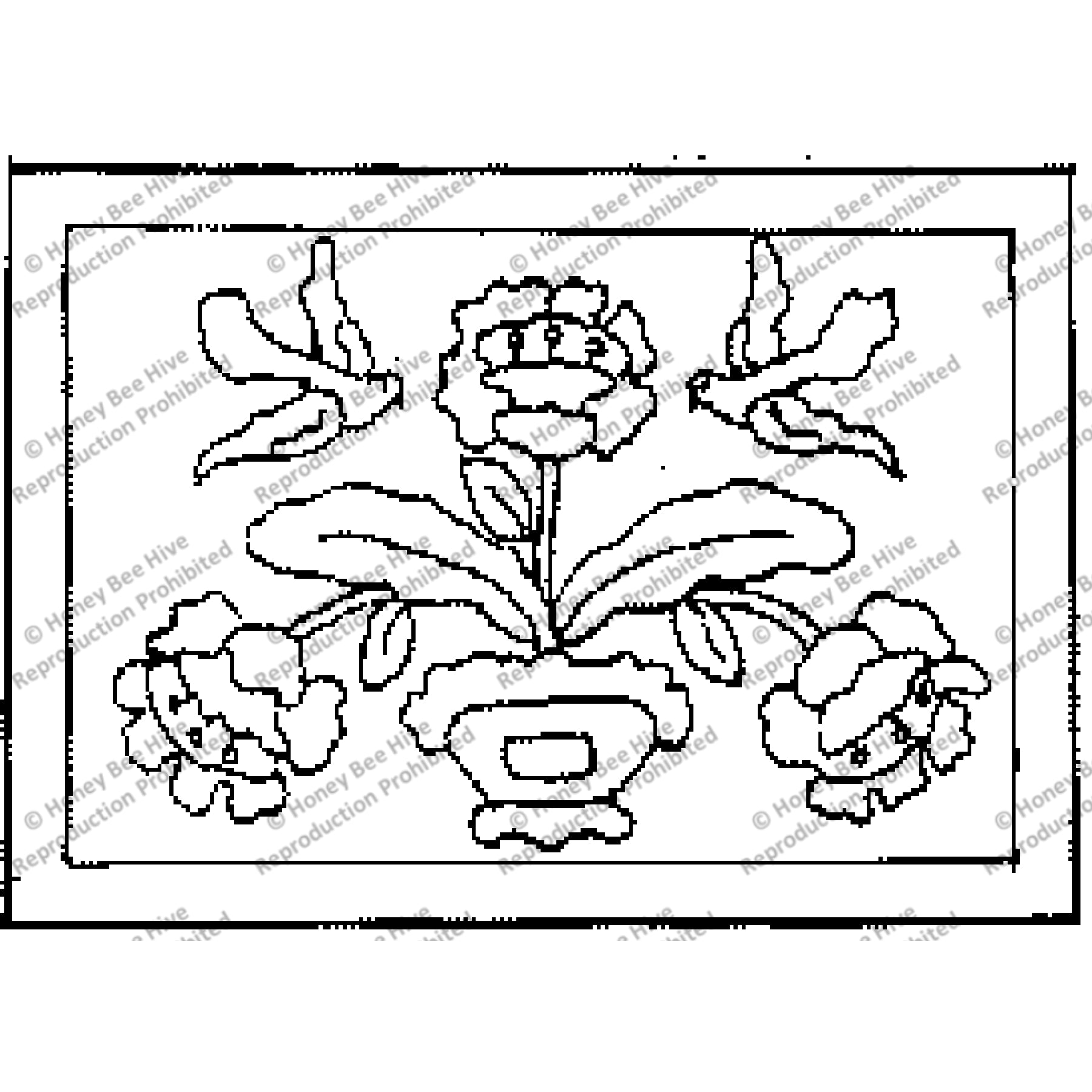 Naper Floral - Small, rug hooking pattern