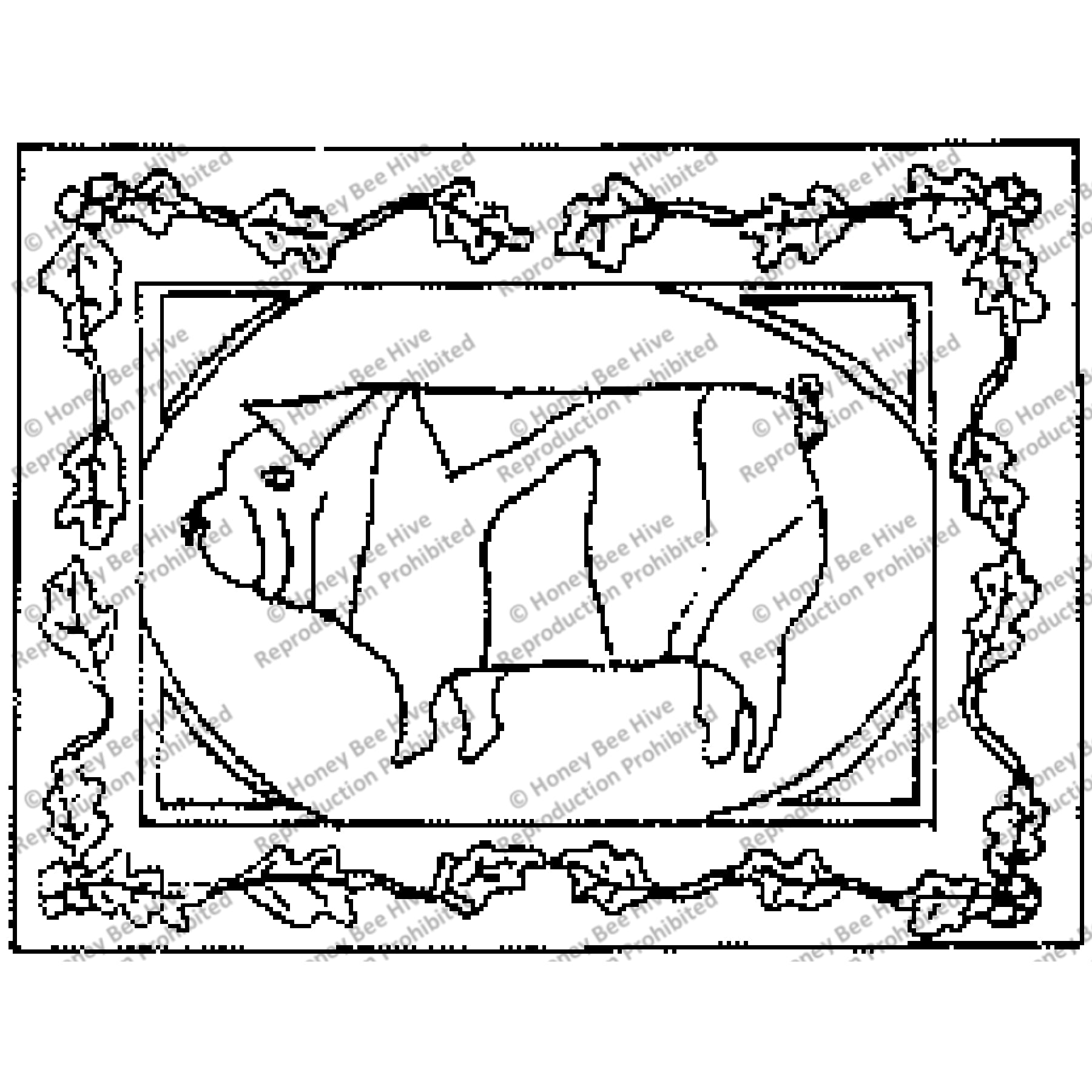 Pig, rug hooking pattern