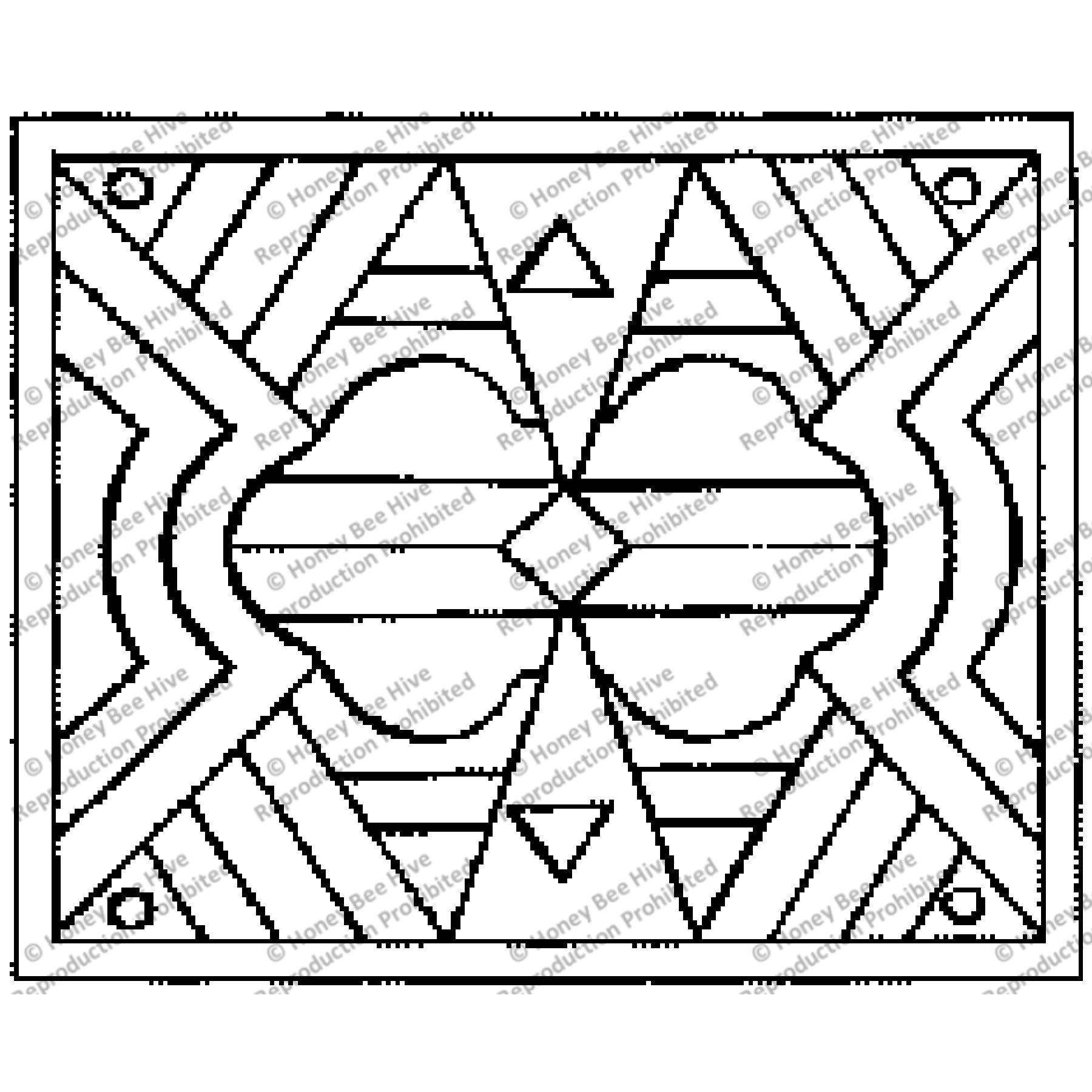 Harlequin Geometric, rug hooking pattern