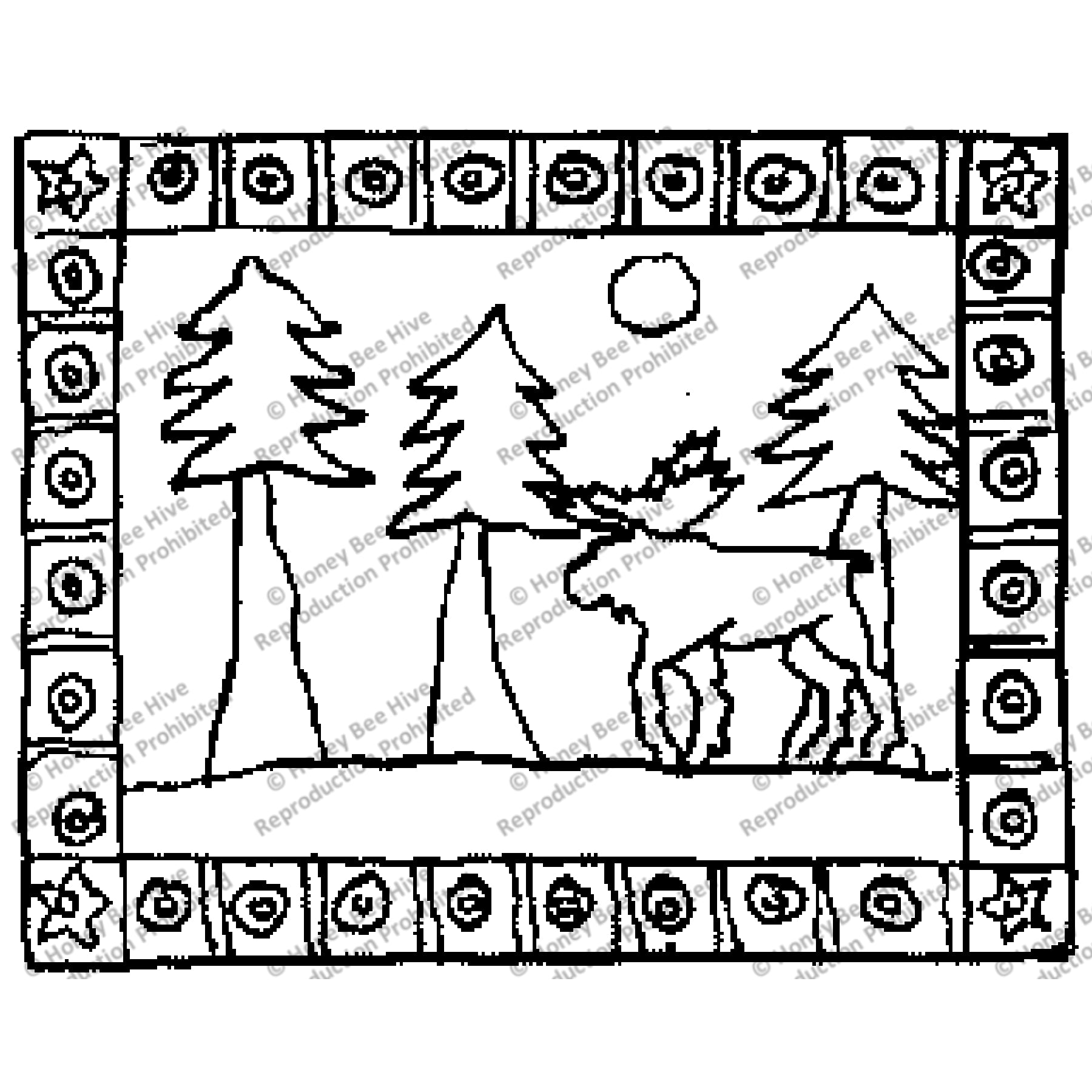 Moose, rug hooking pattern