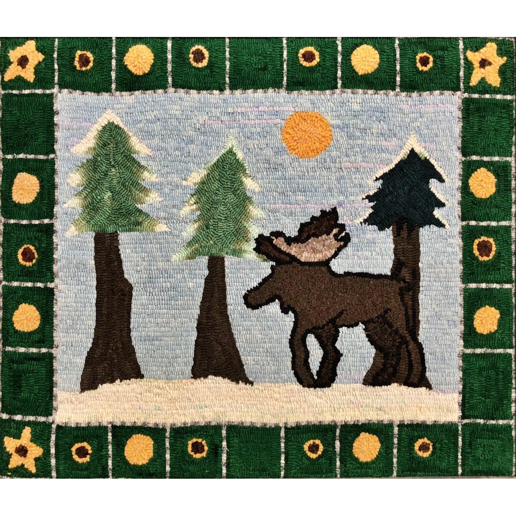 Moose, rug hooked by Carol LaChance