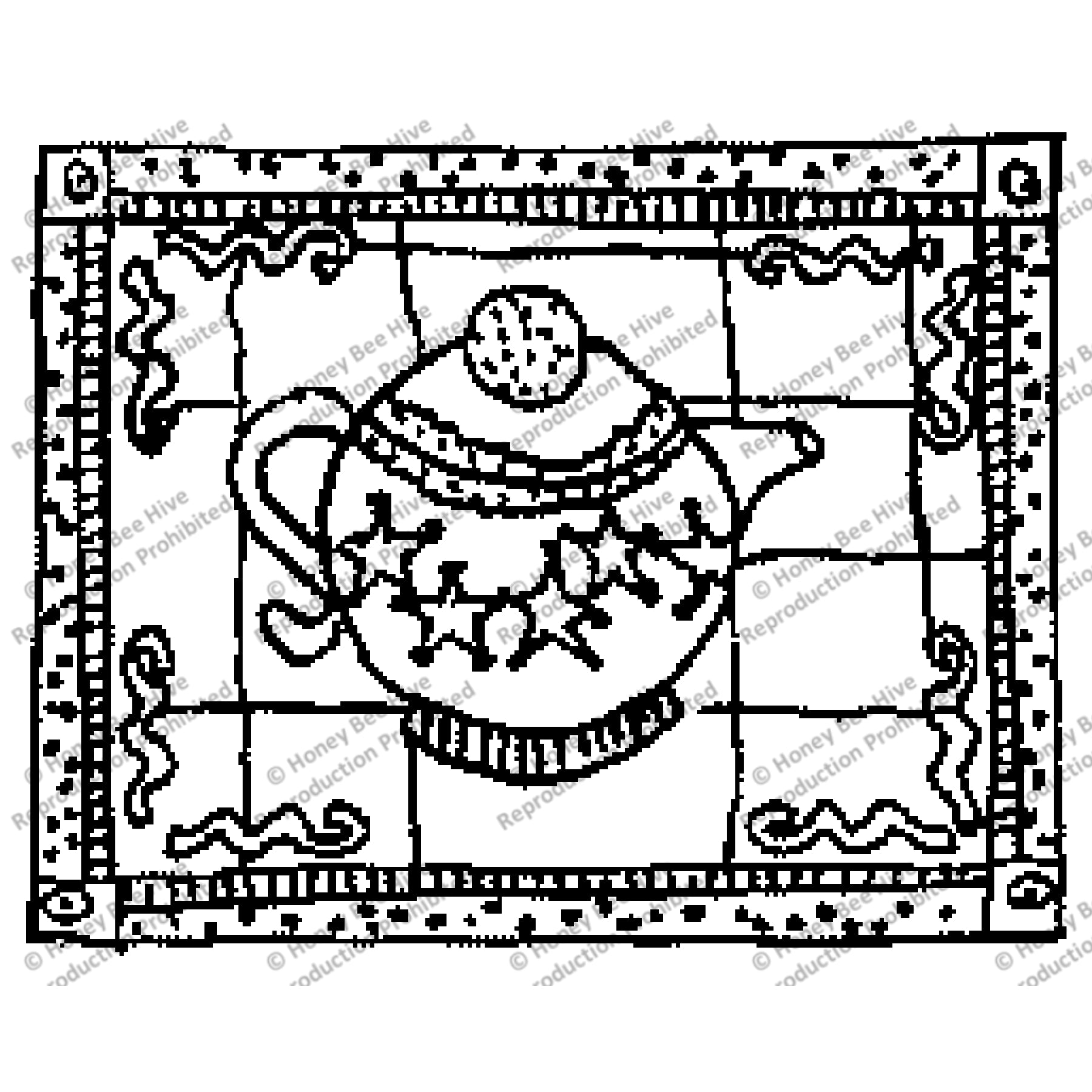 Teapot, rug hooking pattern