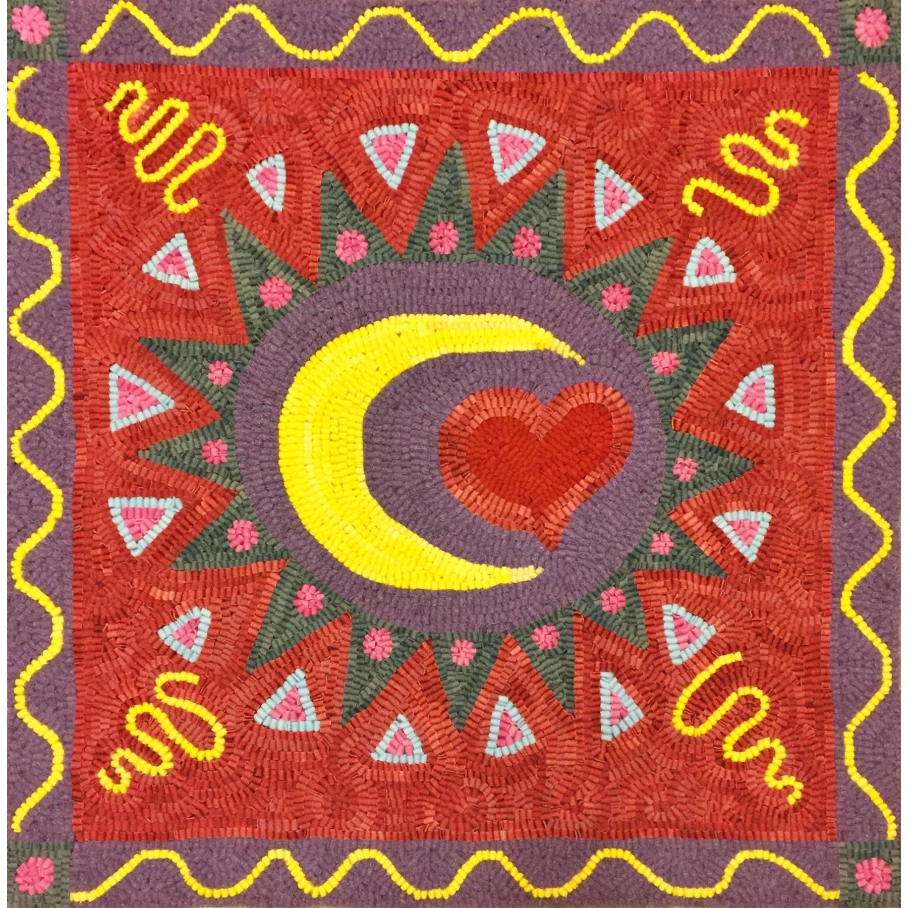 A World Of Love, rug hooked by Delaine Miller