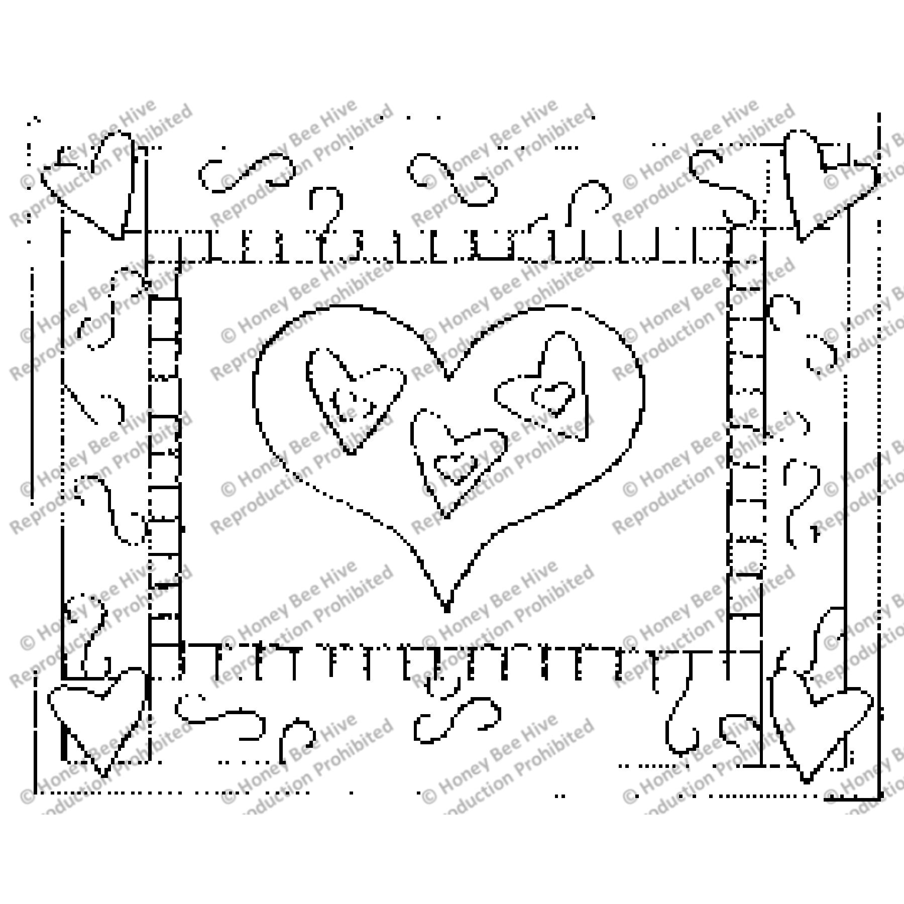 Special Heart, rug hooking pattern