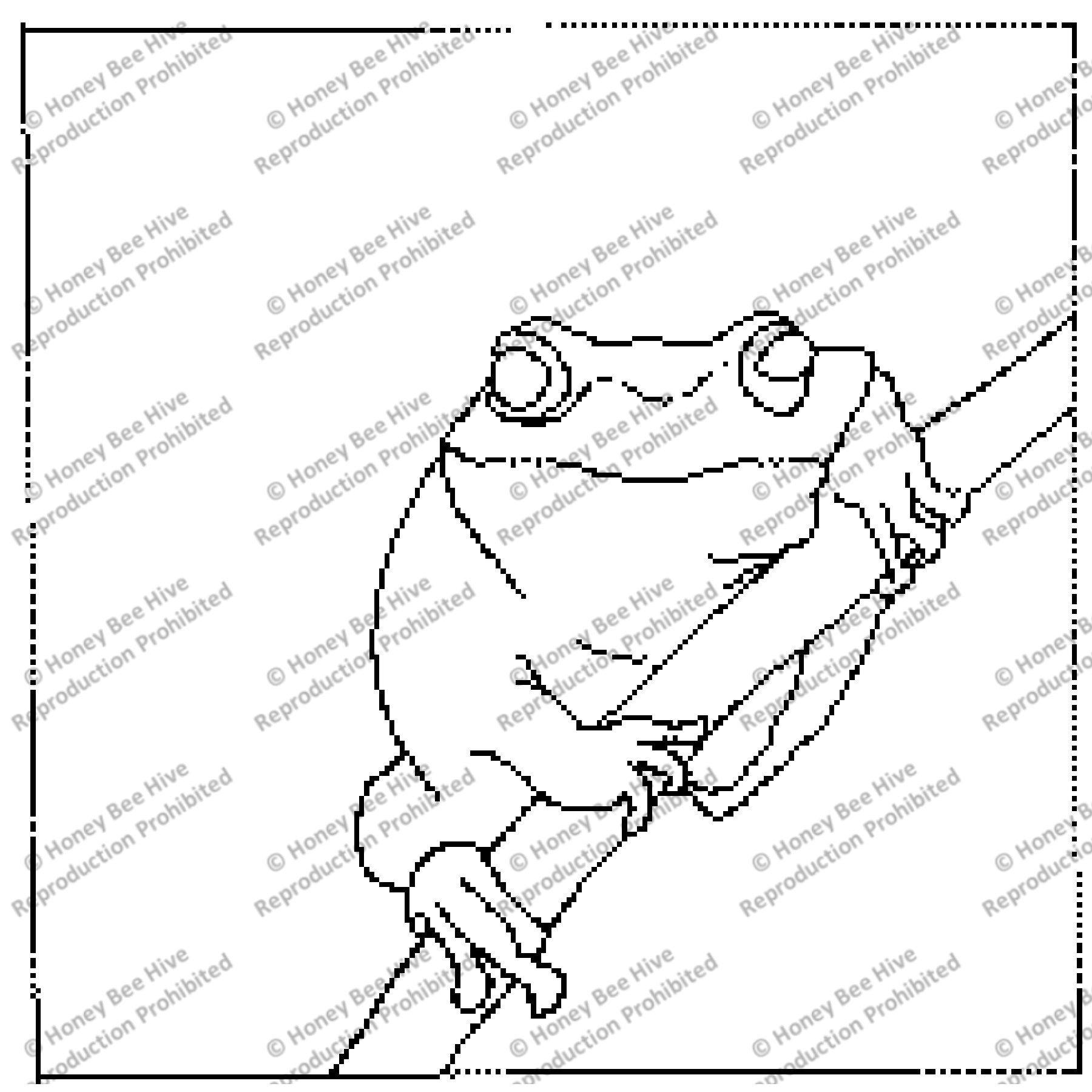 Frog, rug hooking pattern