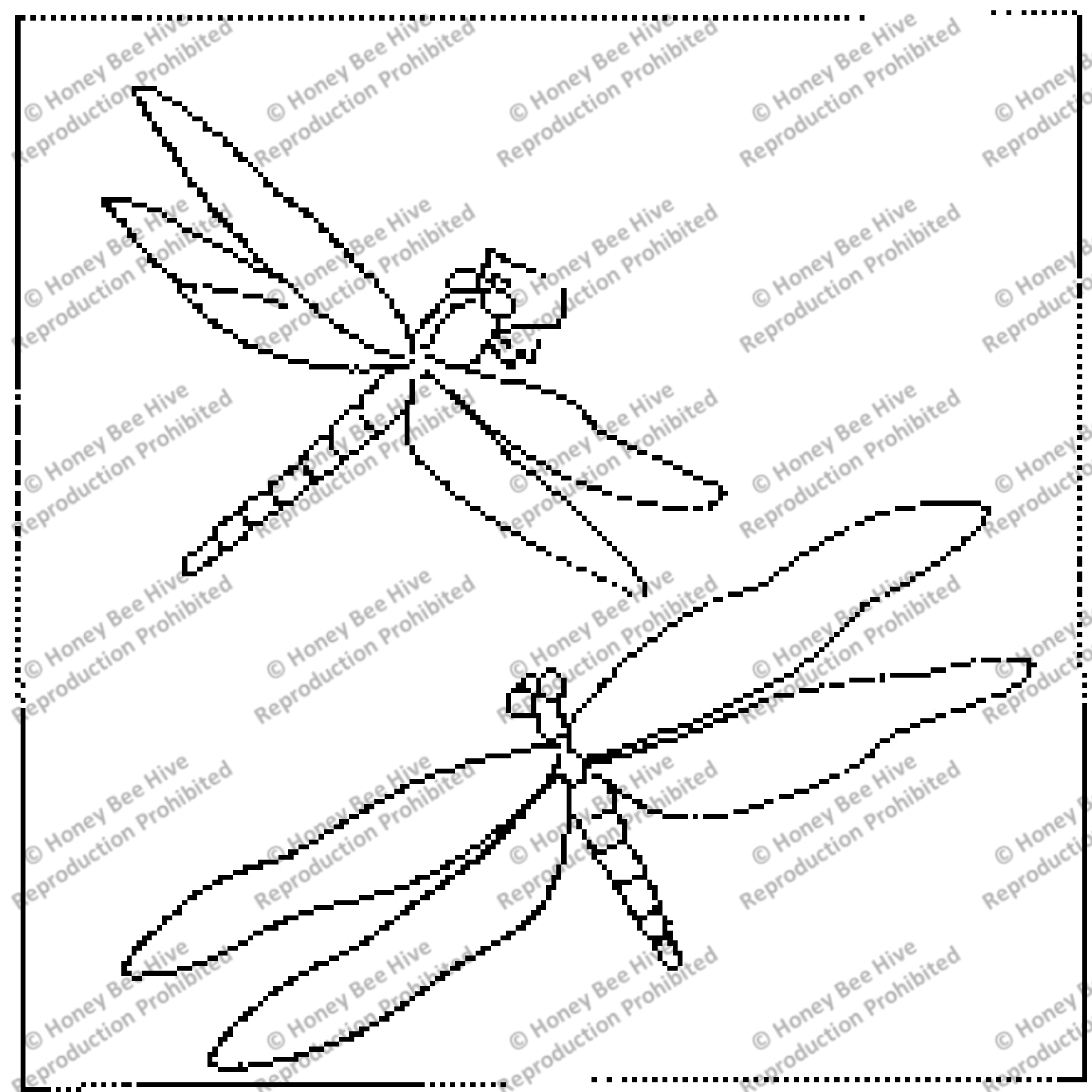 Dragonflies, rug hooking pattern