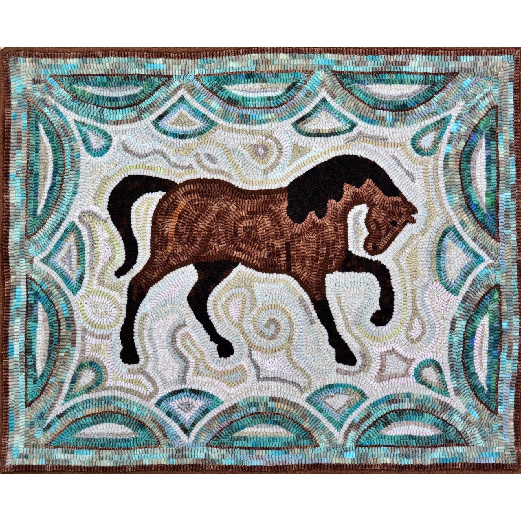 Horse, rug hooked by Alicia Kay