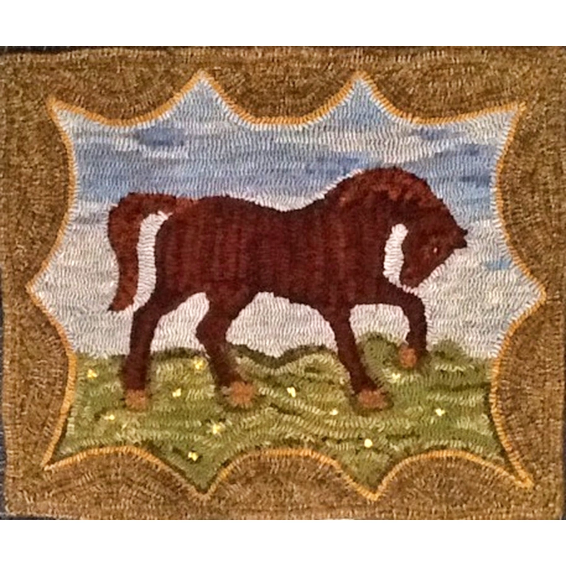 Horse, rug hooked by Kathy Kovaric