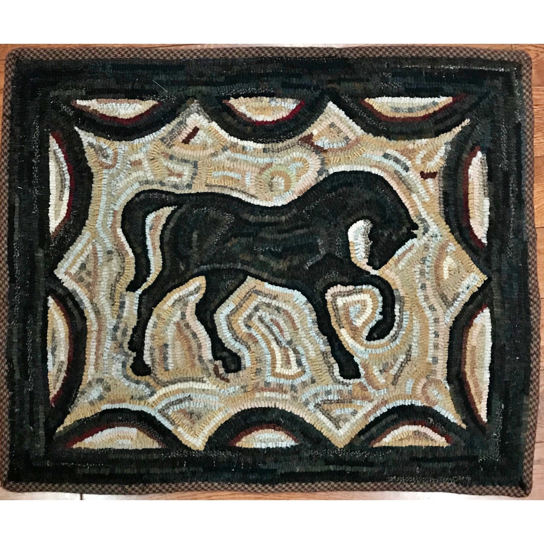 Horse, rug hooked by Teresa Steele