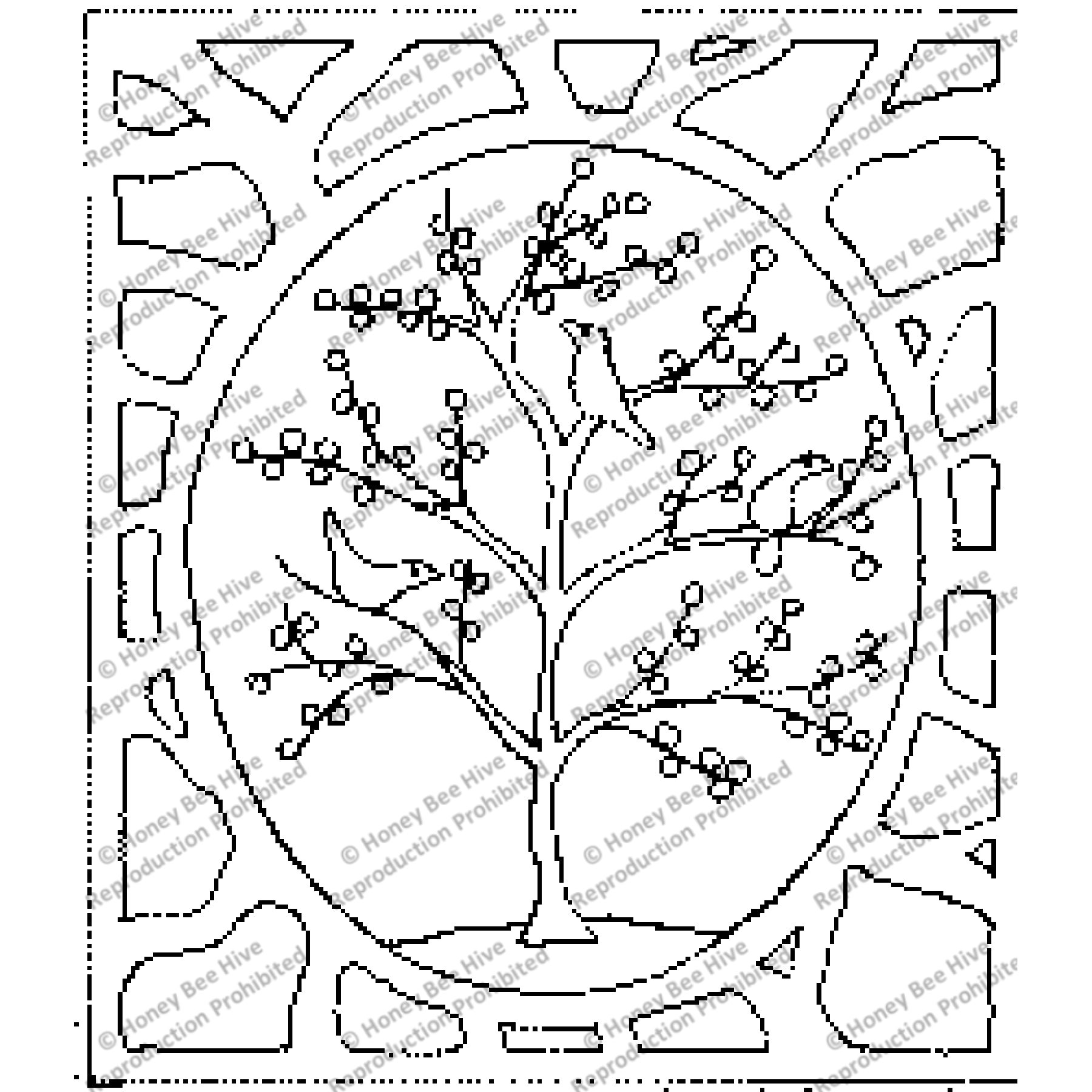 Winterberry, rug hooking pattern