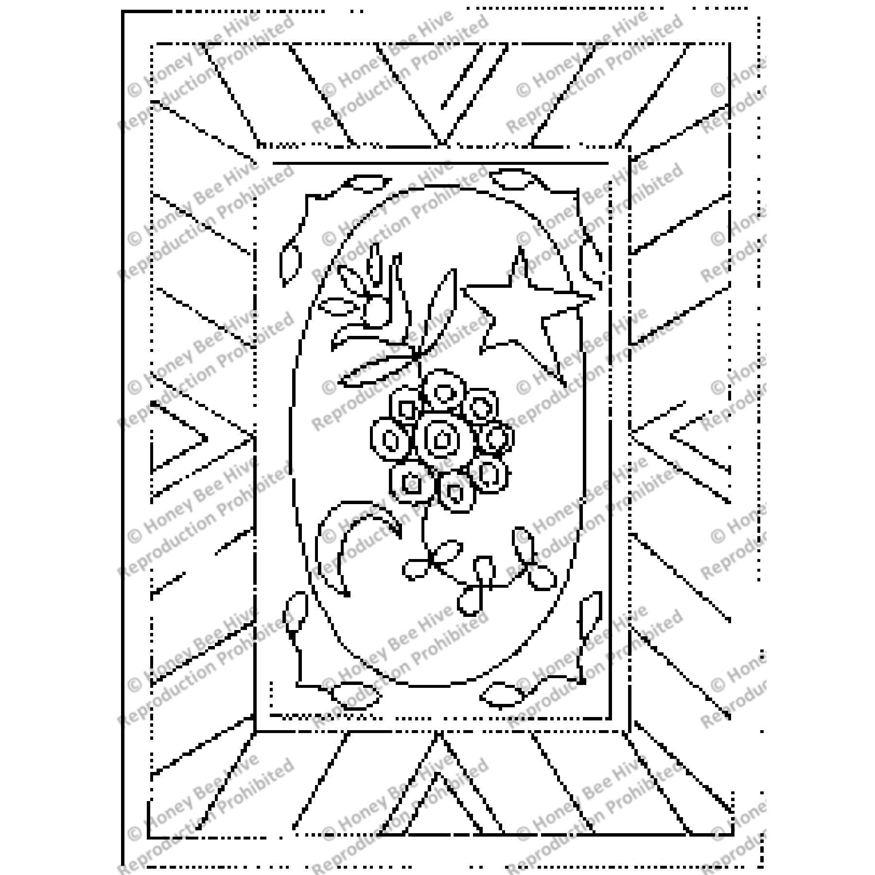 Celestial Flowers, rug hooking pattern