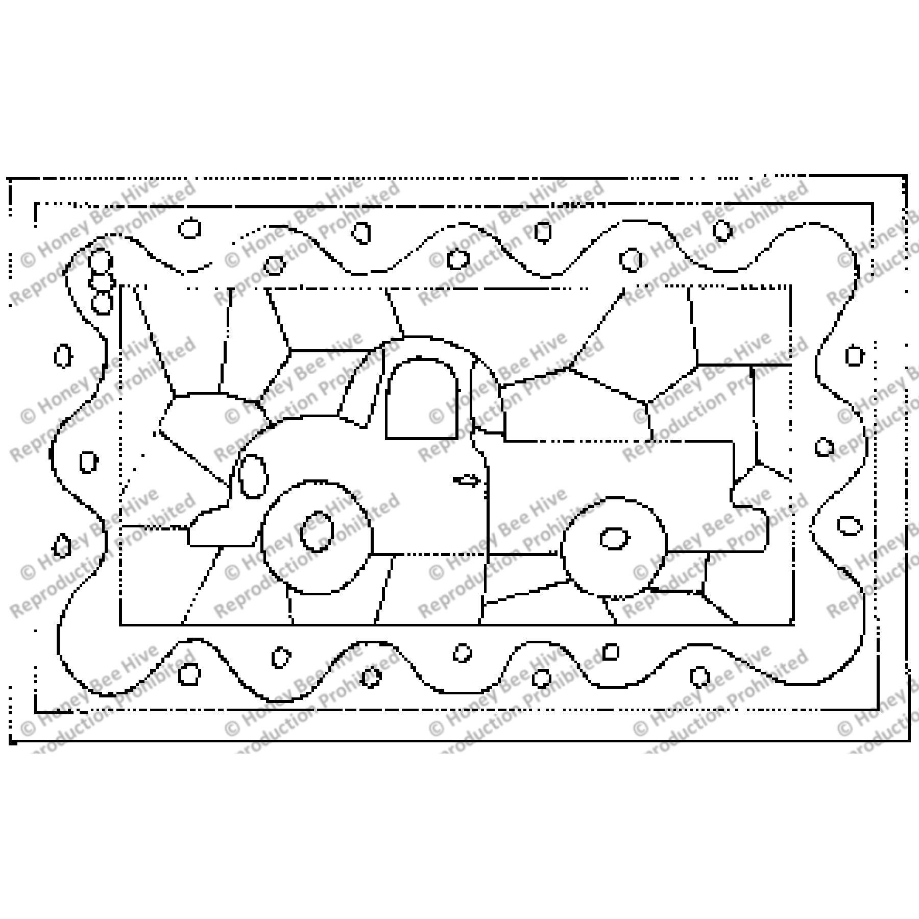 Motoring Mosaic, rug hooking pattern