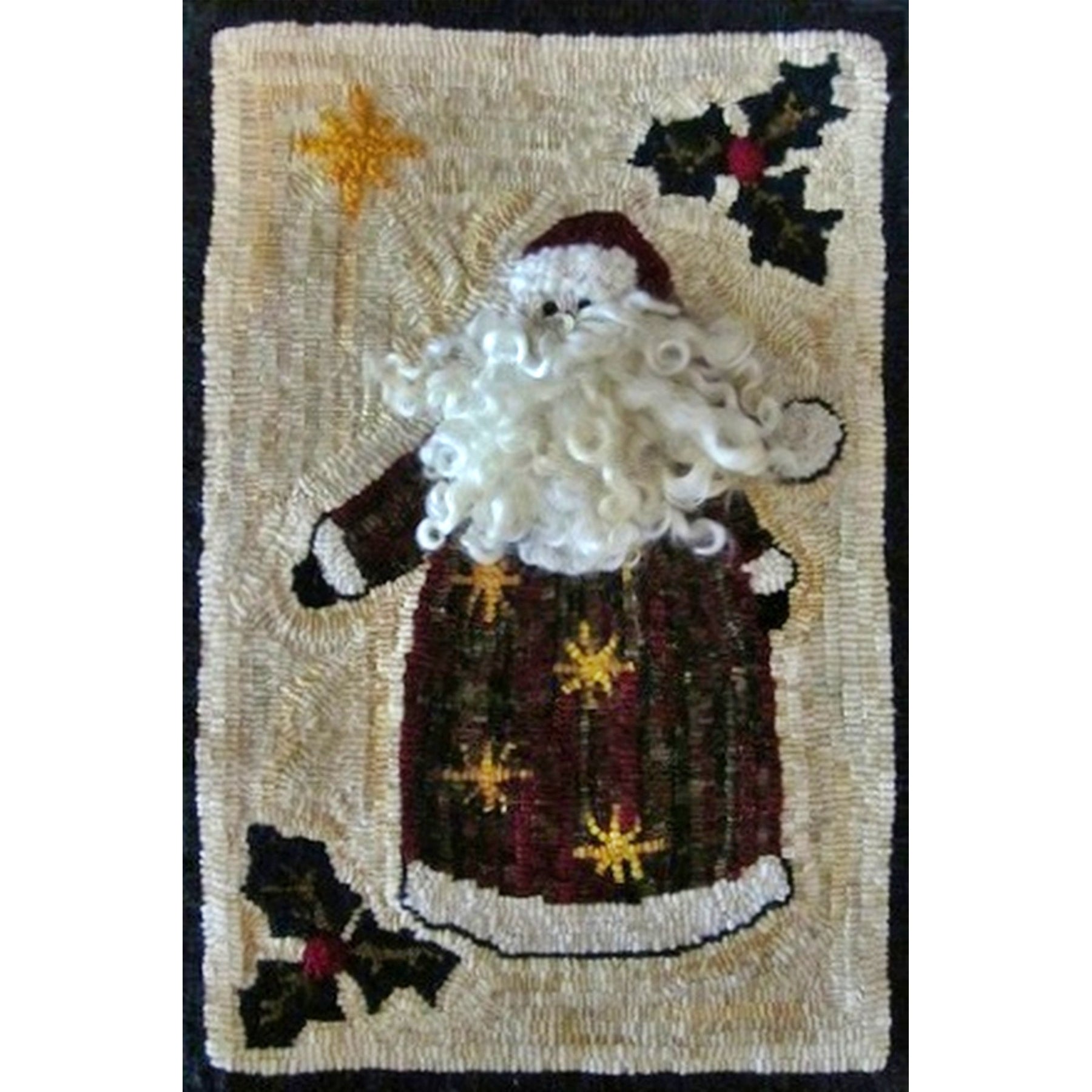 Ho,Ho,Ho, rug hooked by Diane DuBray