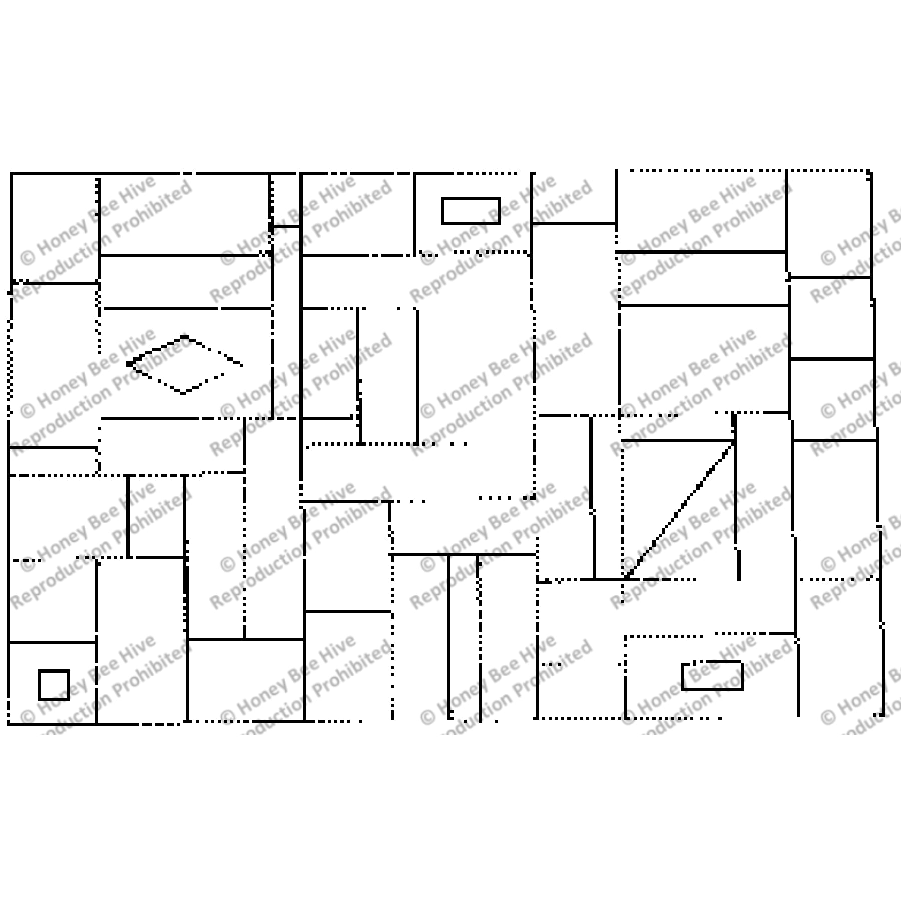 Mini Geometric, rug hooking pattern