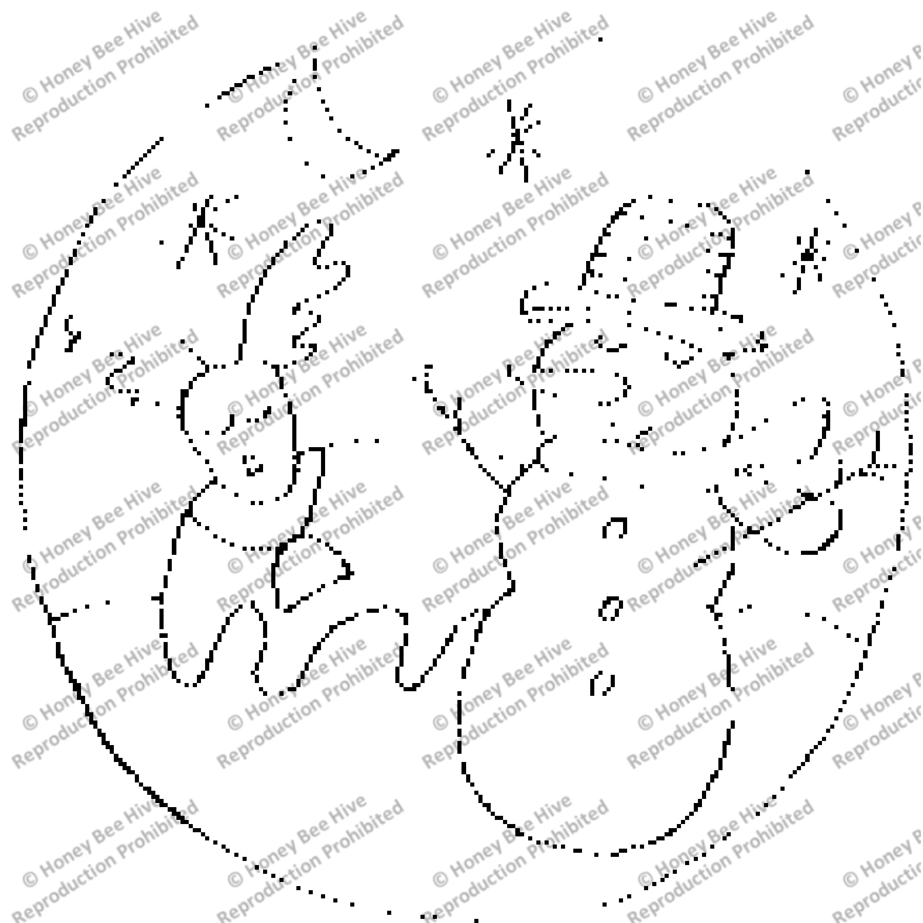 Reindeer & Snowmen, rug hooking pattern