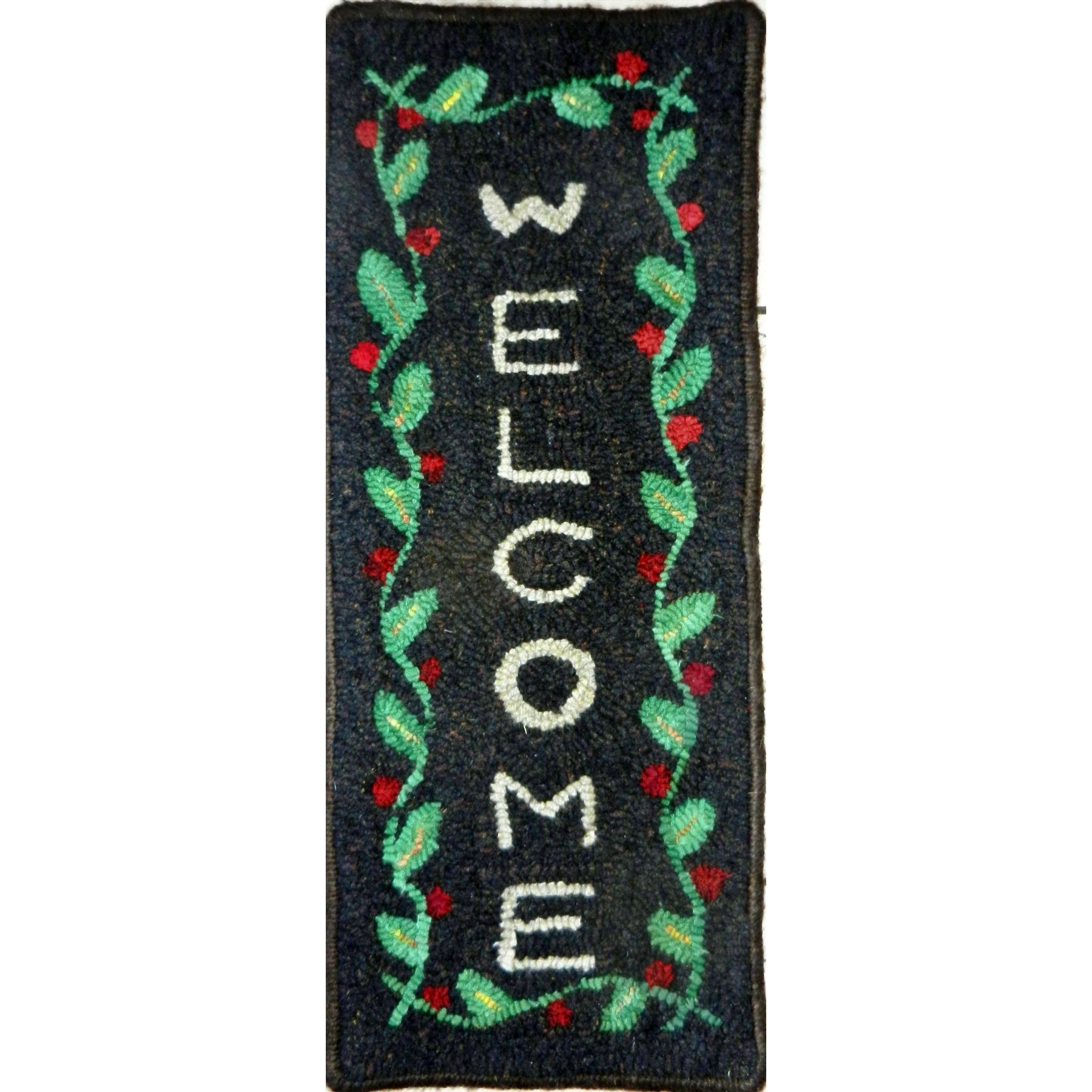 Welcome, rug hooked by Carolyn Cooke