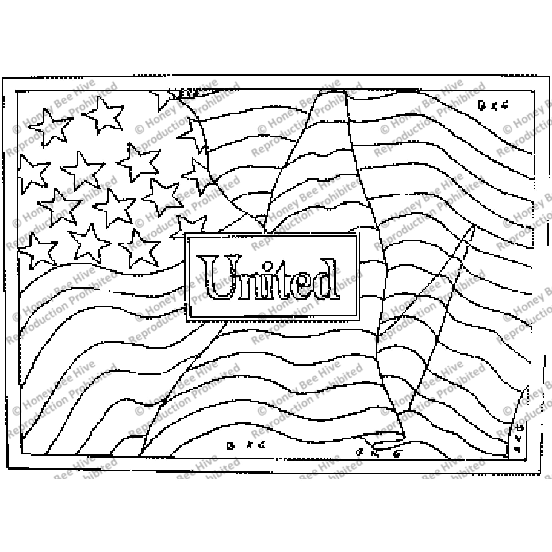 United, rug hooking pattern