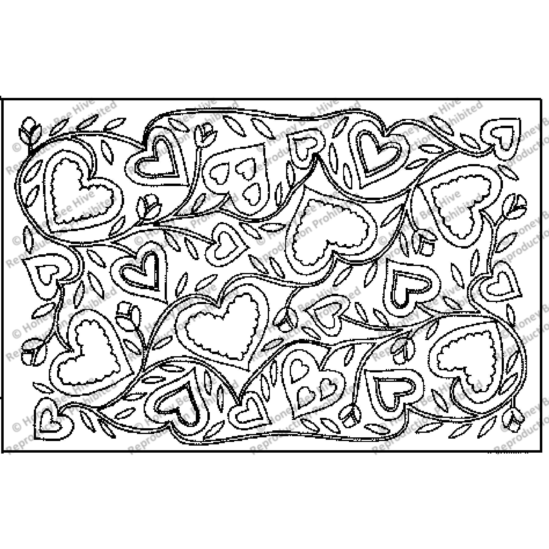 Hearts & Tulips, rug hooking pattern