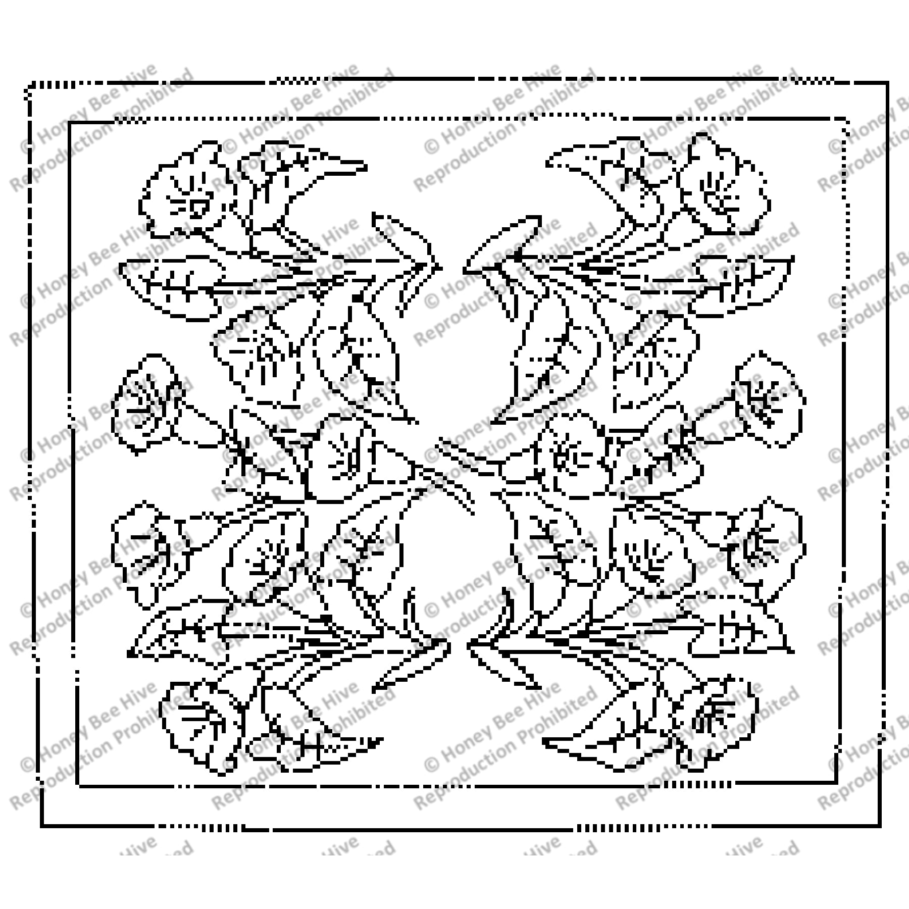 Primitive Lillies, rug hooking pattern