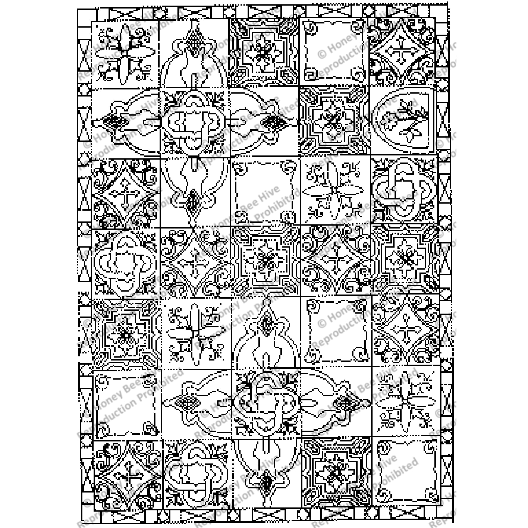 Italian Sampler, rug hooking pattern