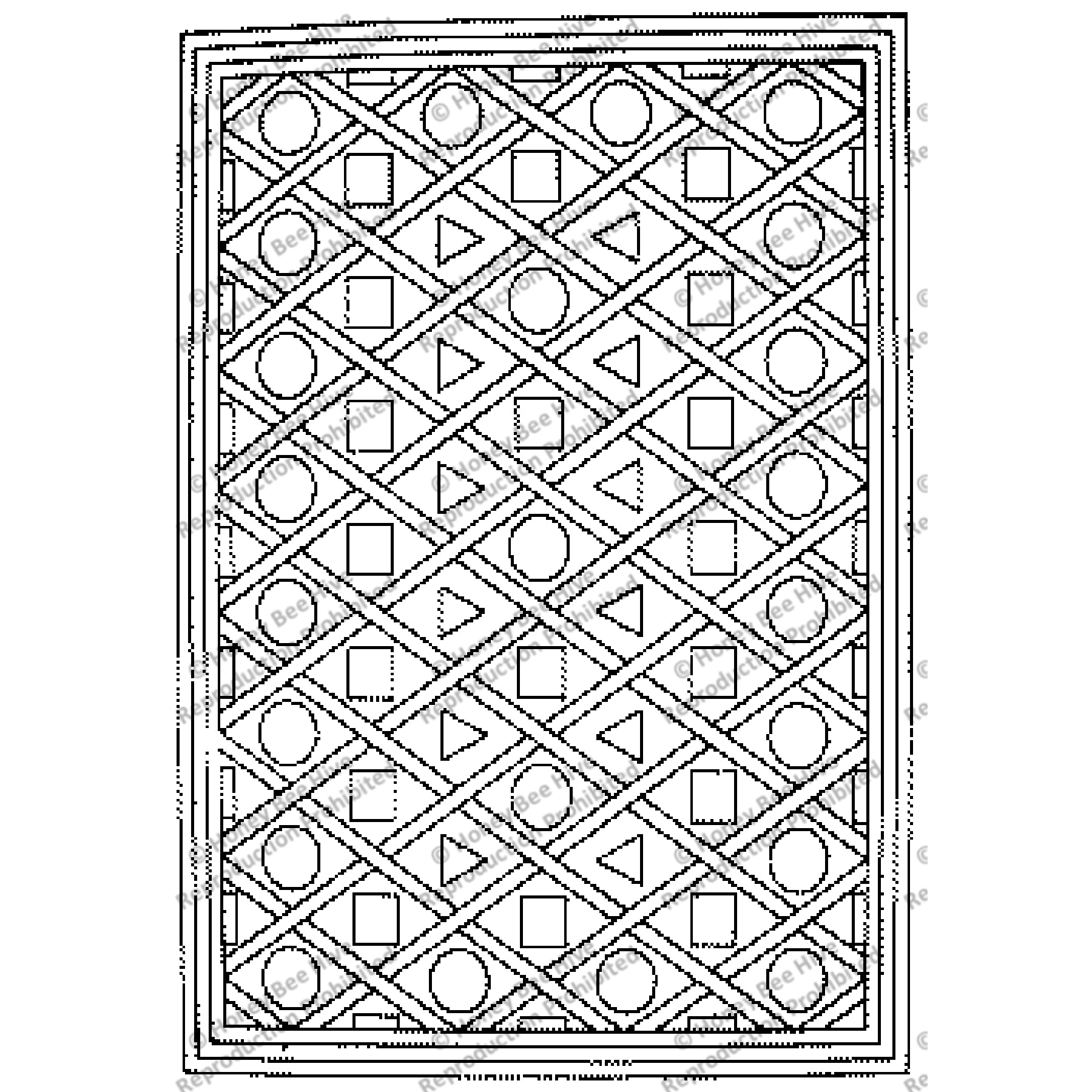 Geometric Lattice, rug hooking pattern