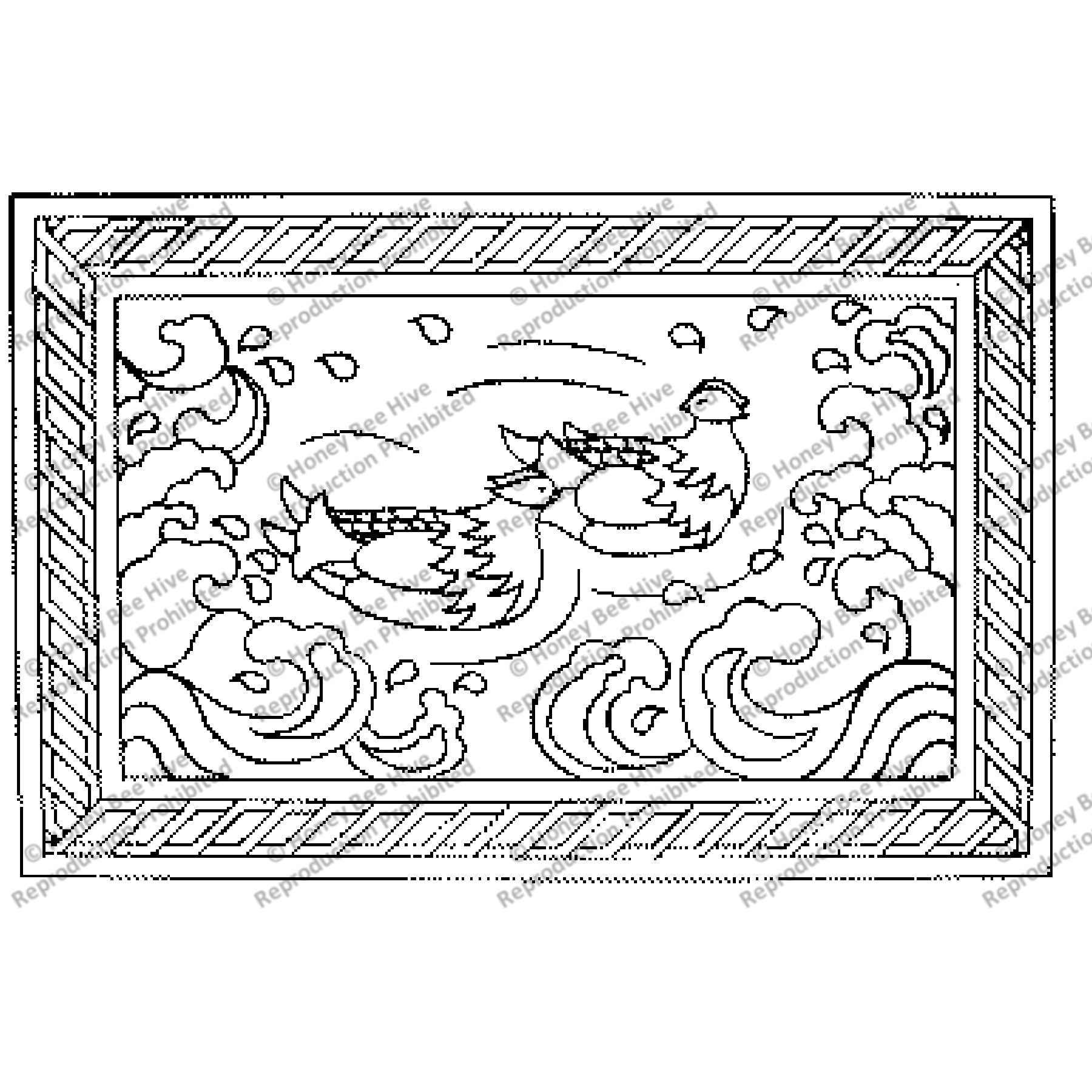 Mandarin Ducks, rug hooking pattern