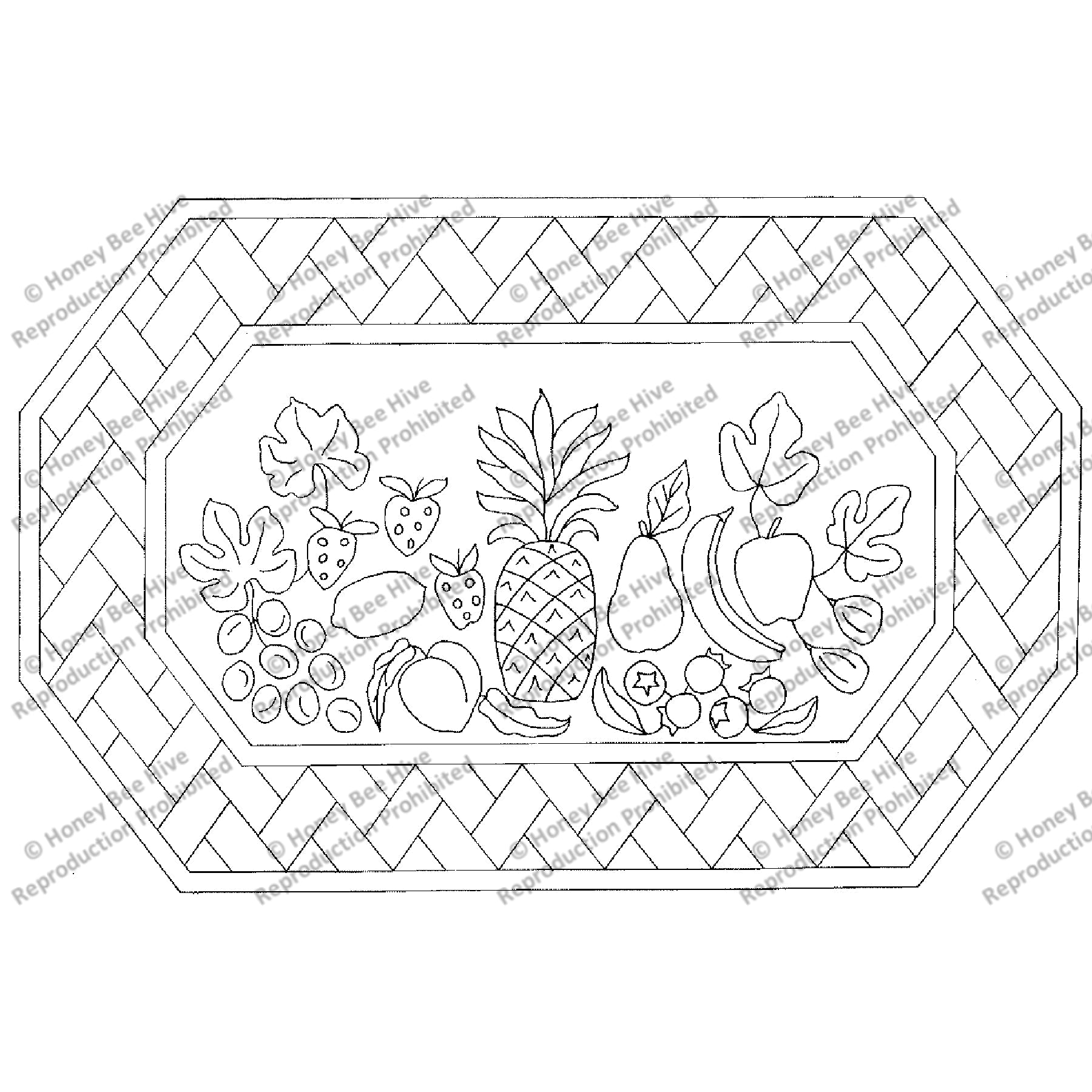 Fruit Basket, rug hooking pattern
