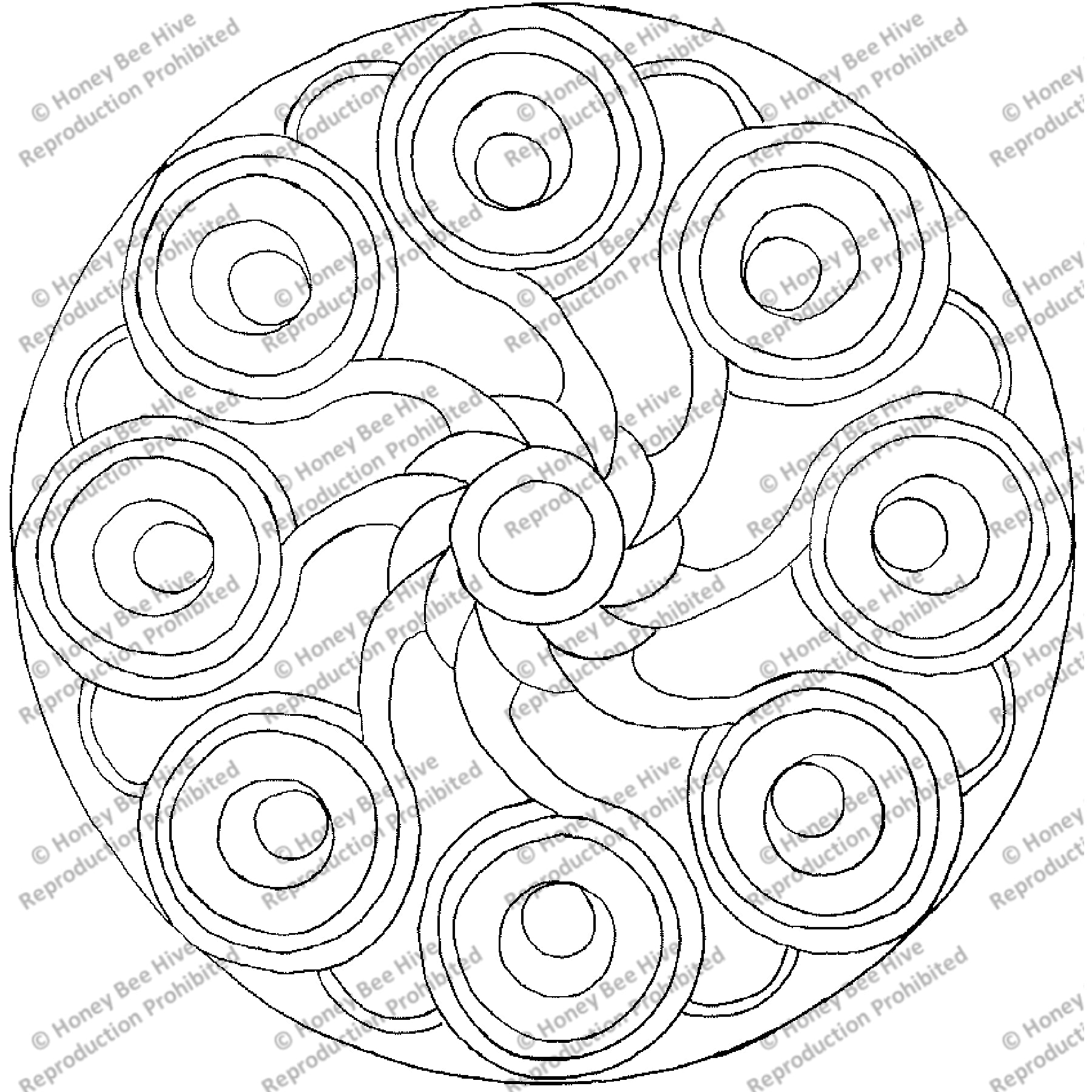 Circles Within Circles, rug hooking pattern