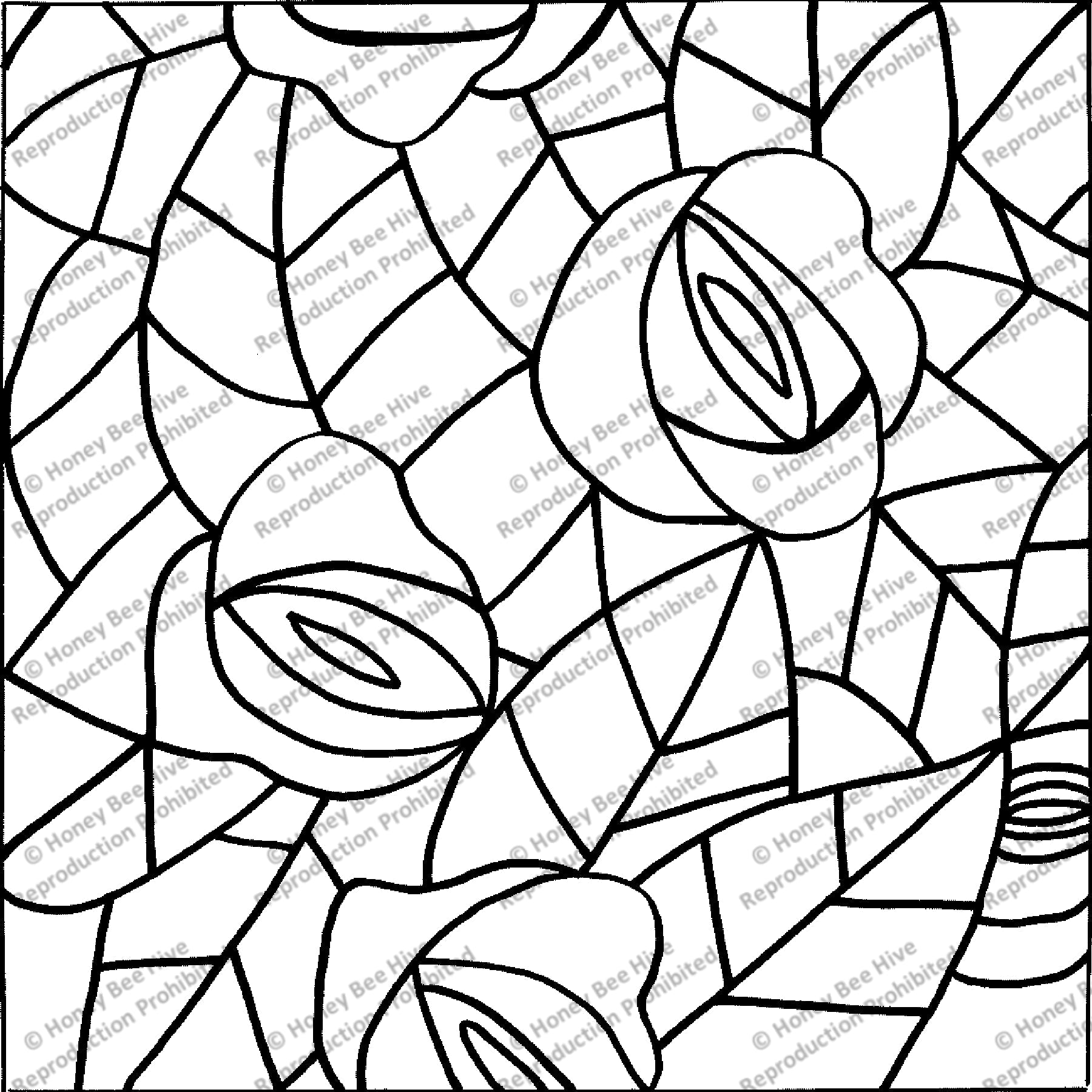A Dozen Roses Adaptation, rug hooking pattern
