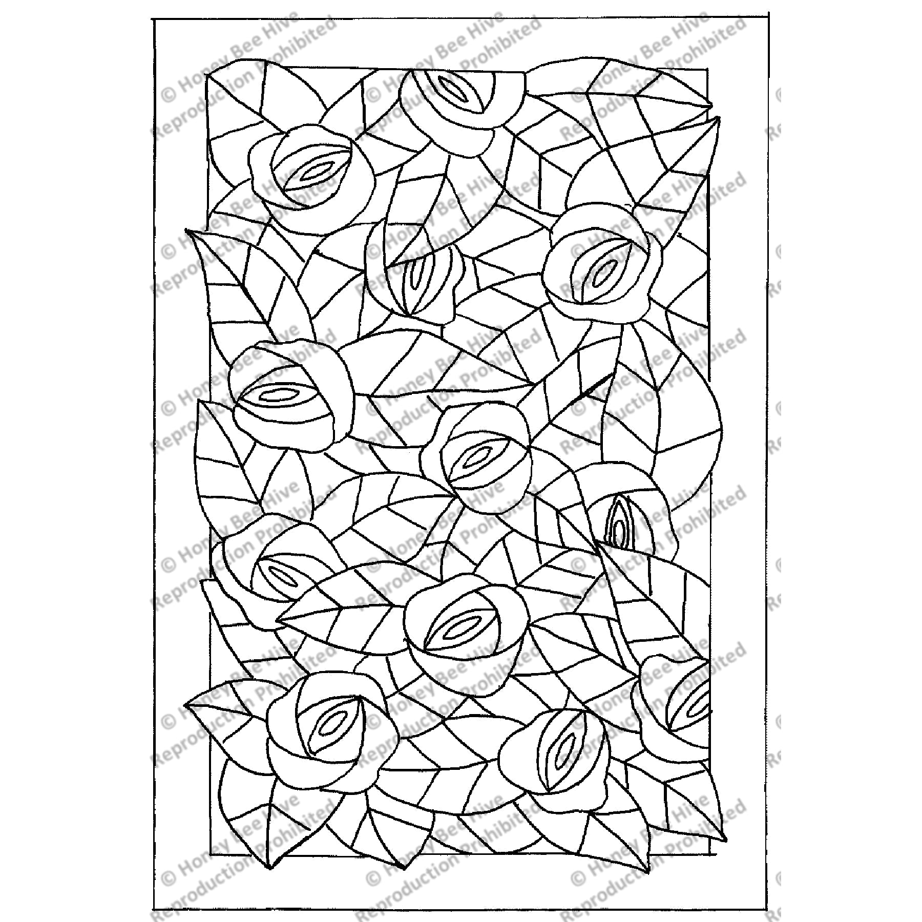 A Dozen Roses, rug hooking pattern