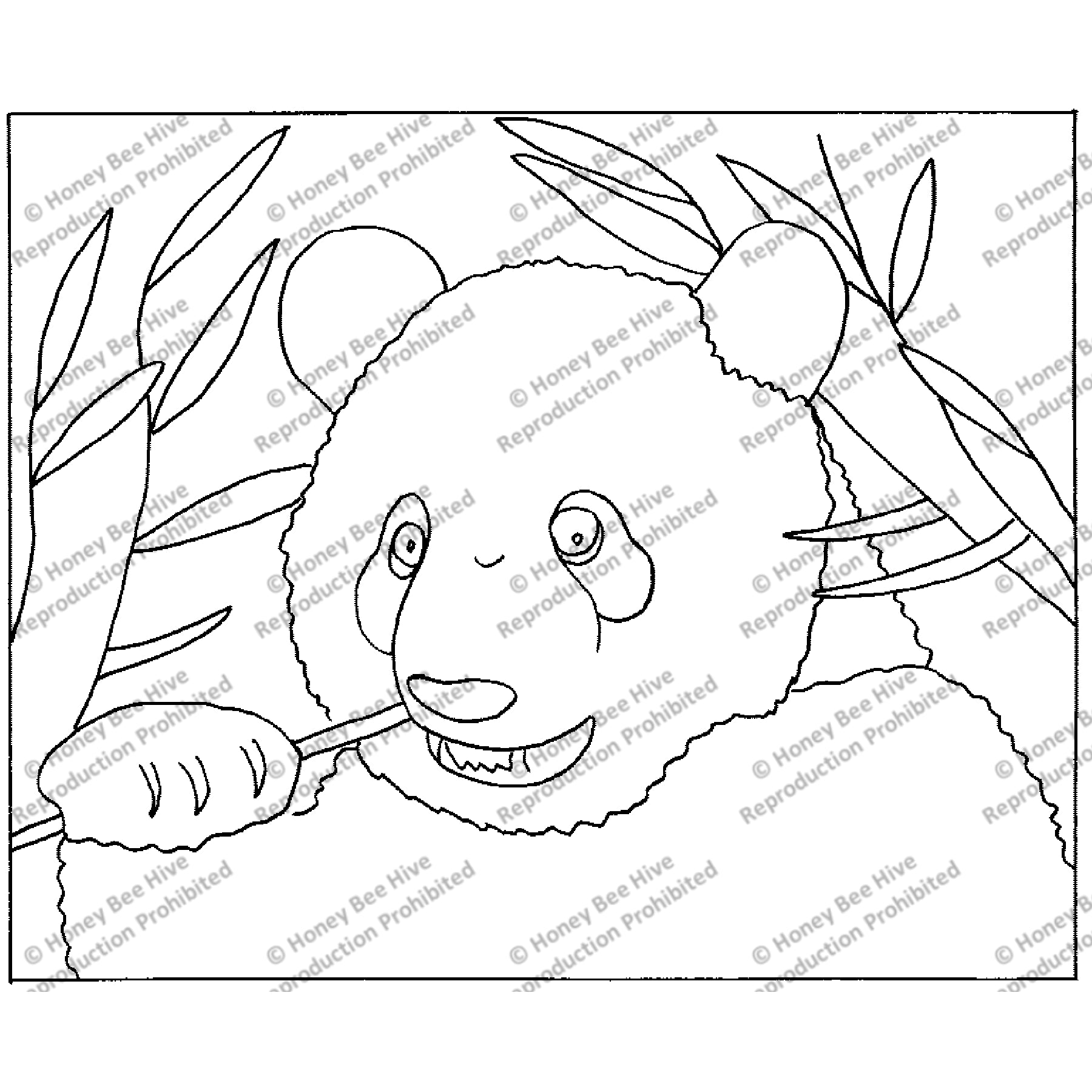 Panda Bear, rug hooking pattern