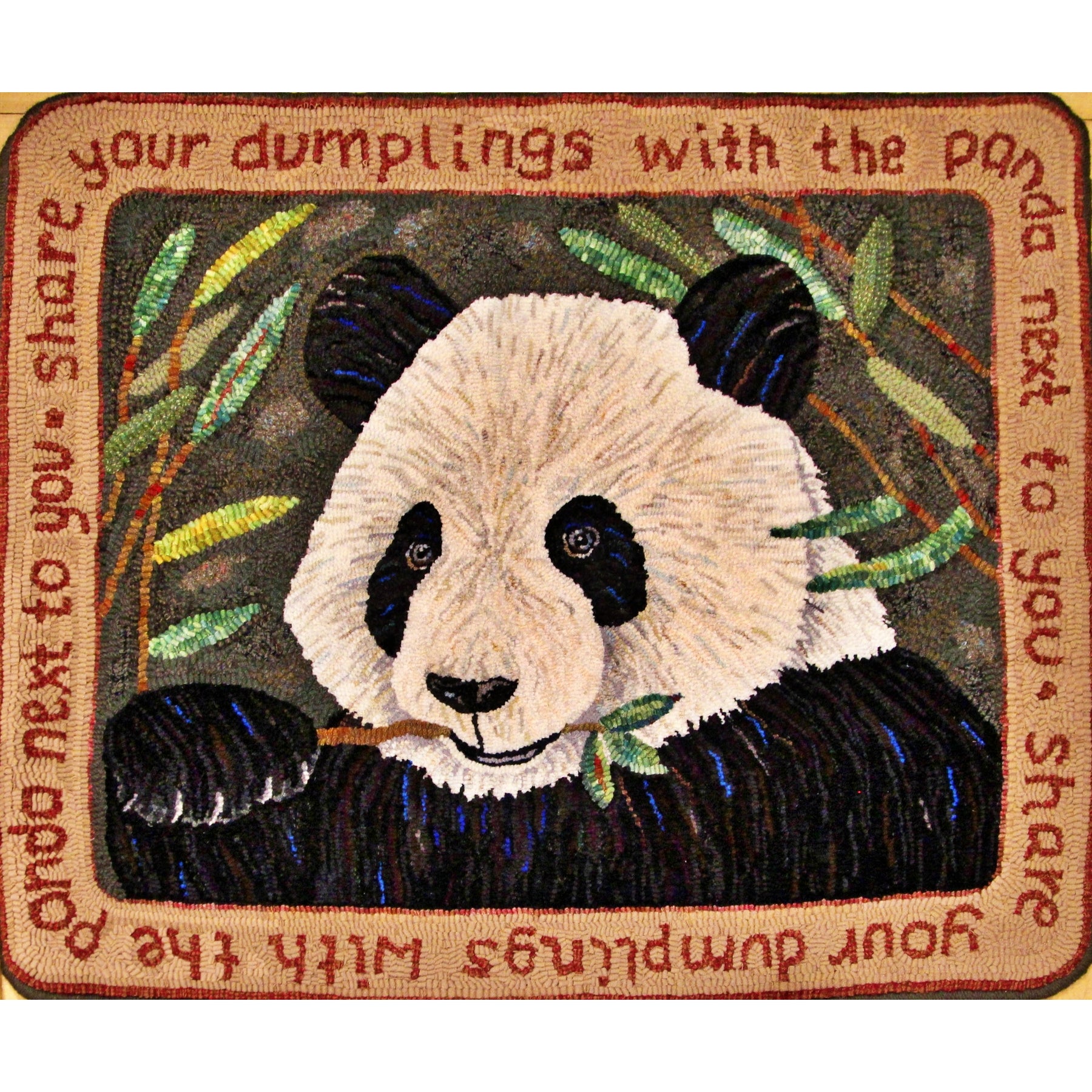 Panda Bear, rug hooked by Martha Lowry