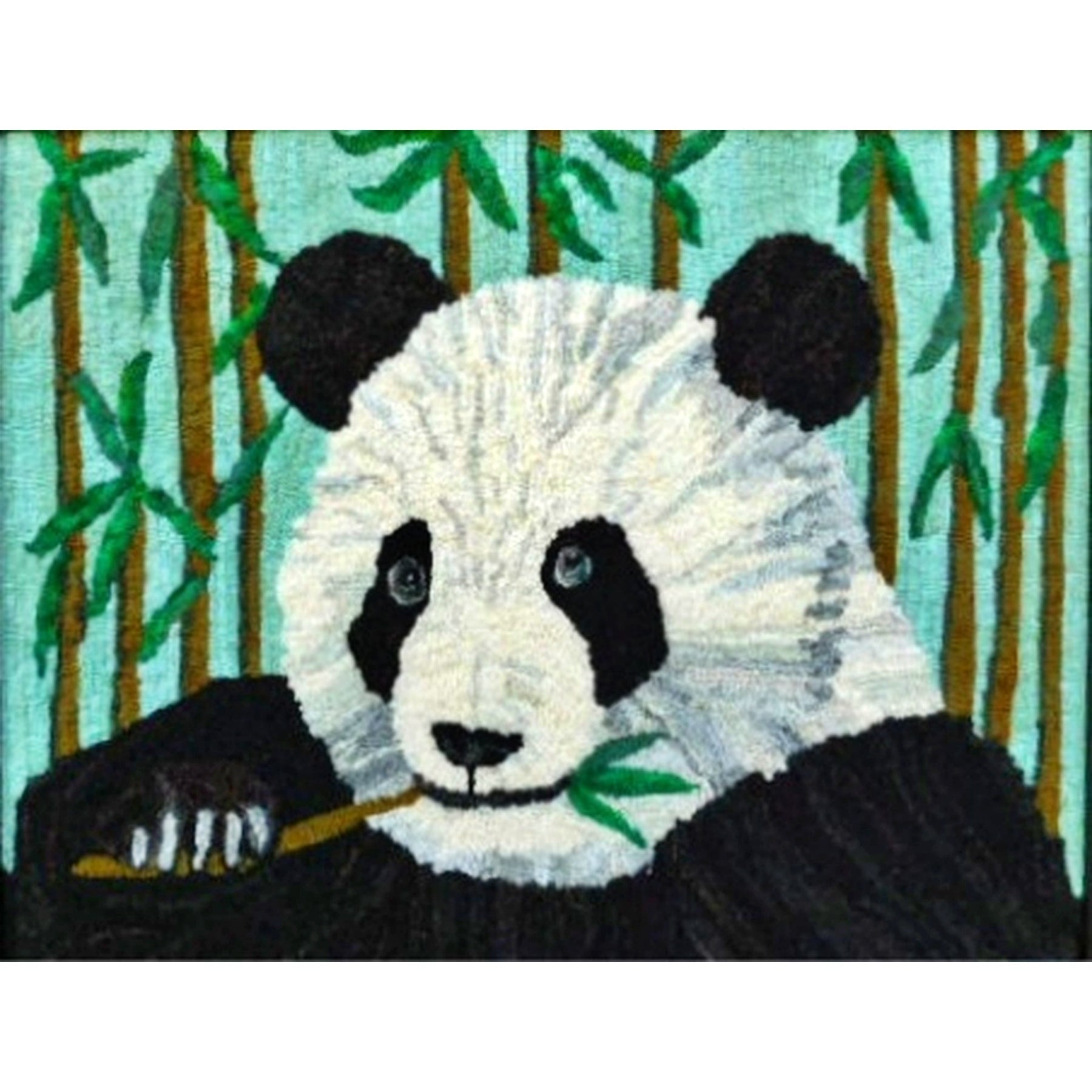 Panda Bear, rug hooked by Mary Ann Young