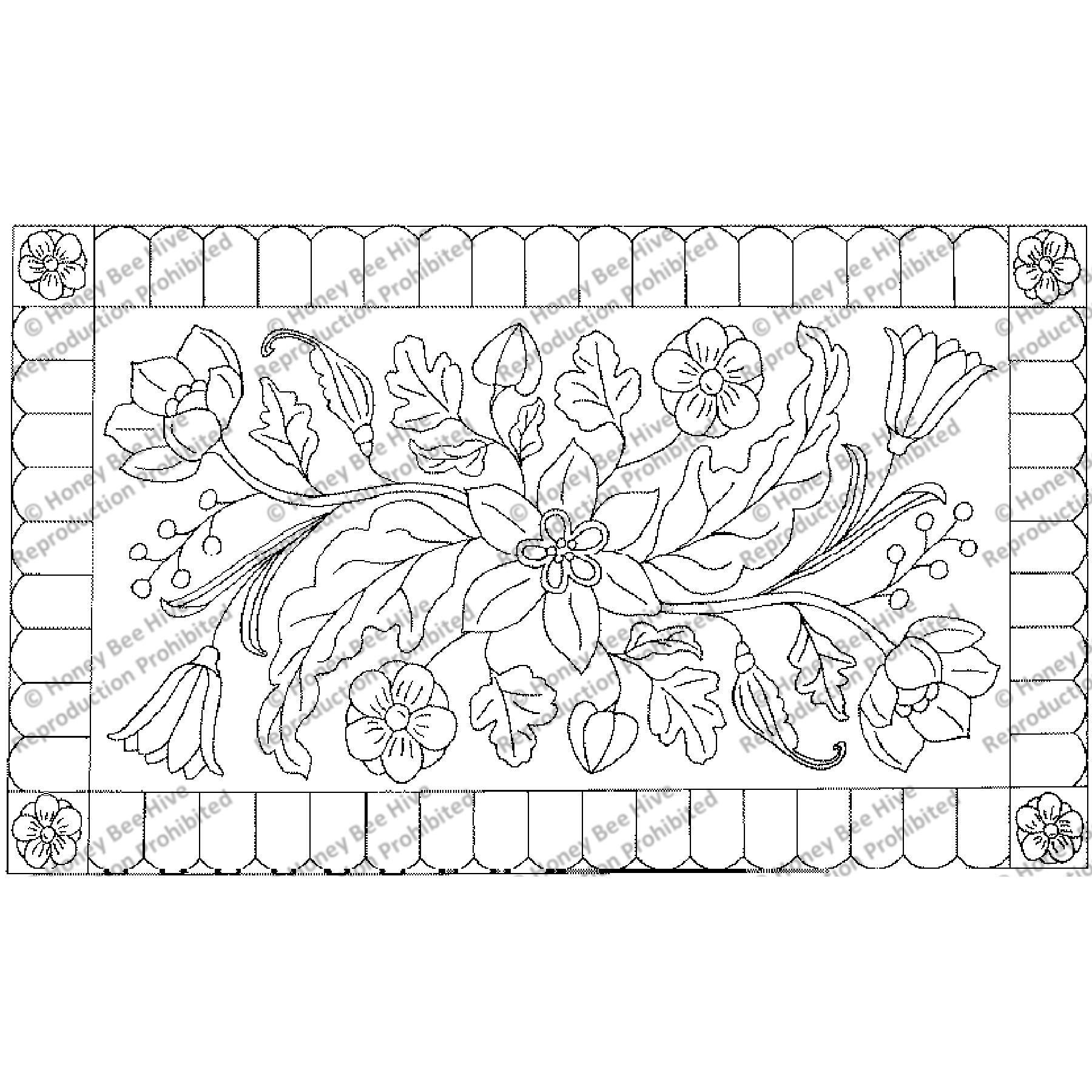 Antique Floral, rug hooking pattern