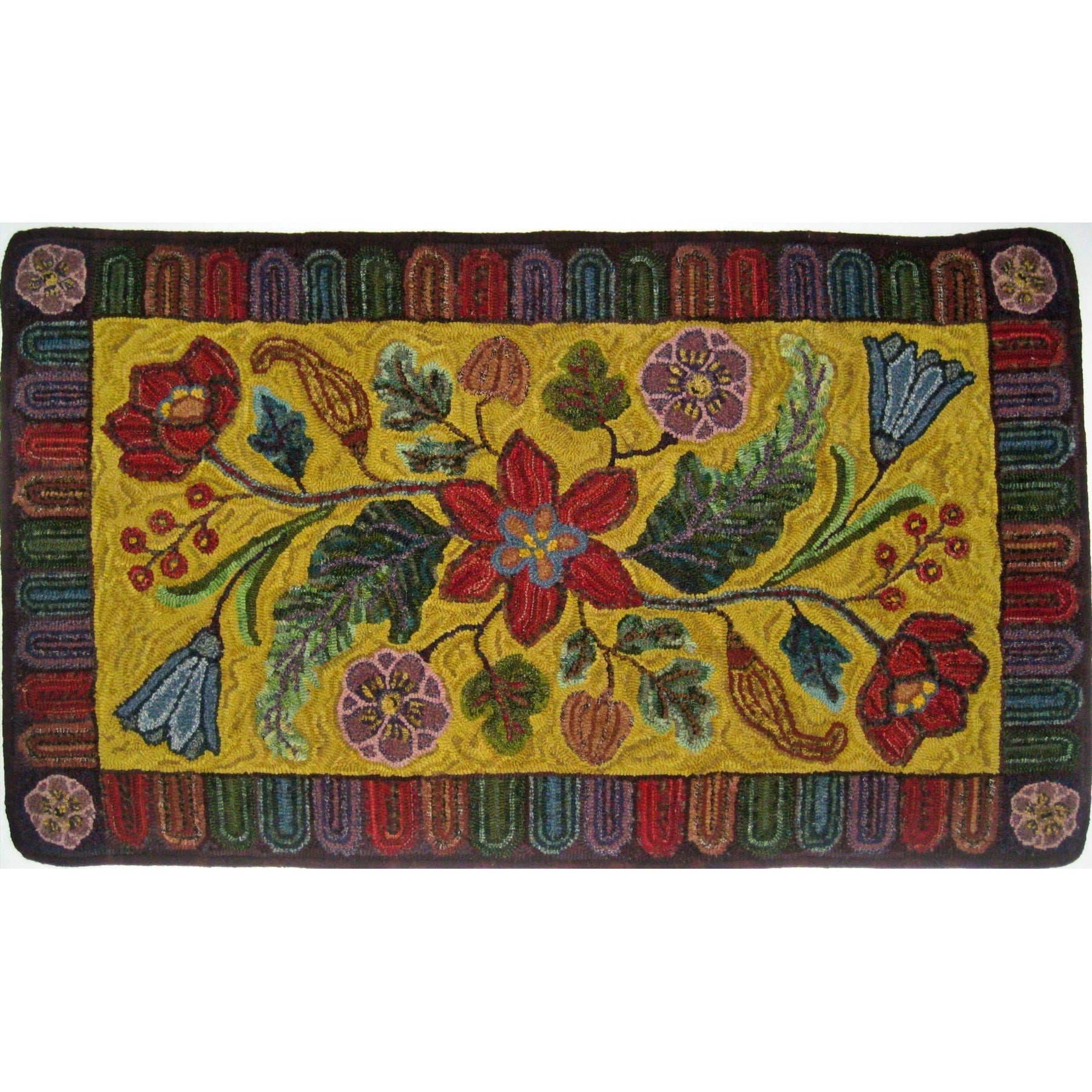 Antique Floral, rug hooked by John Leonard
