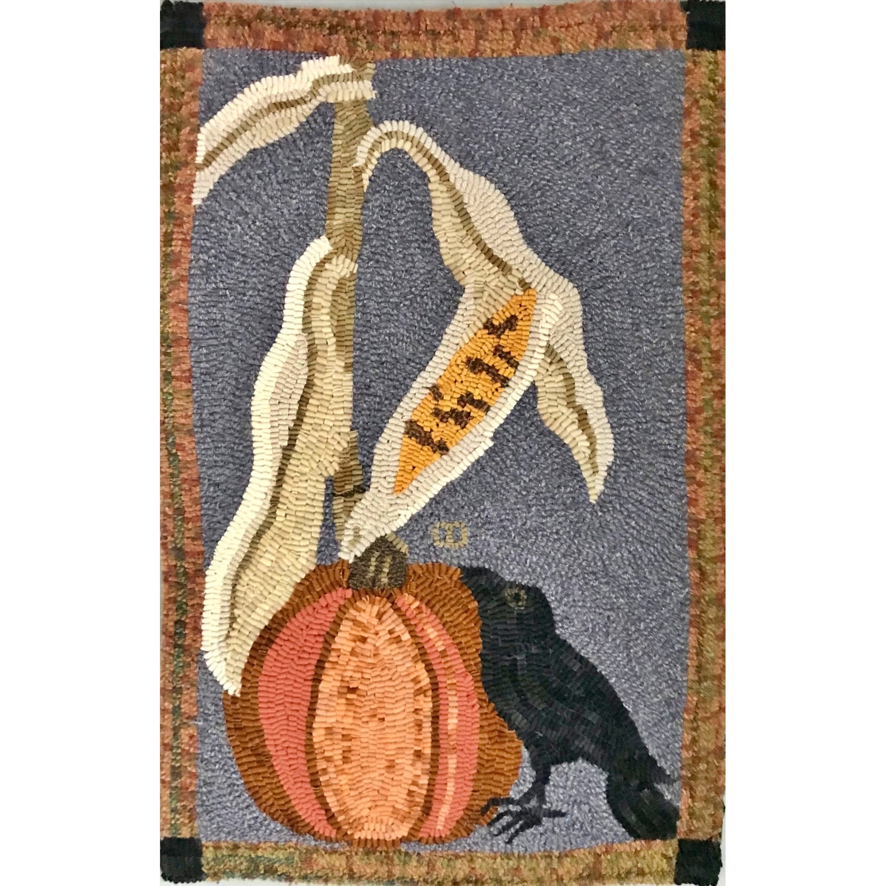 Fall Trio, rug hooked by Cay Dykes