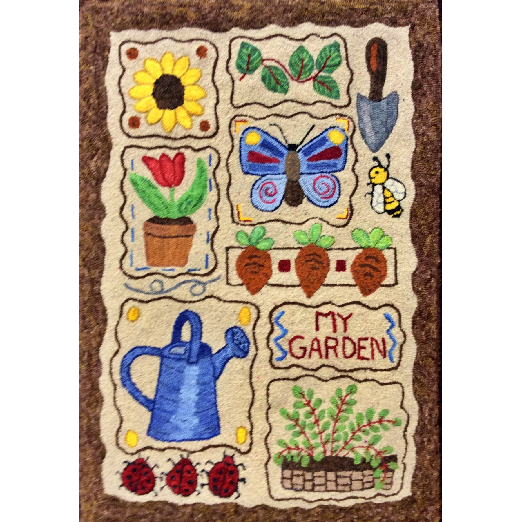 My Garden, rug hooked by Jean Brotherton