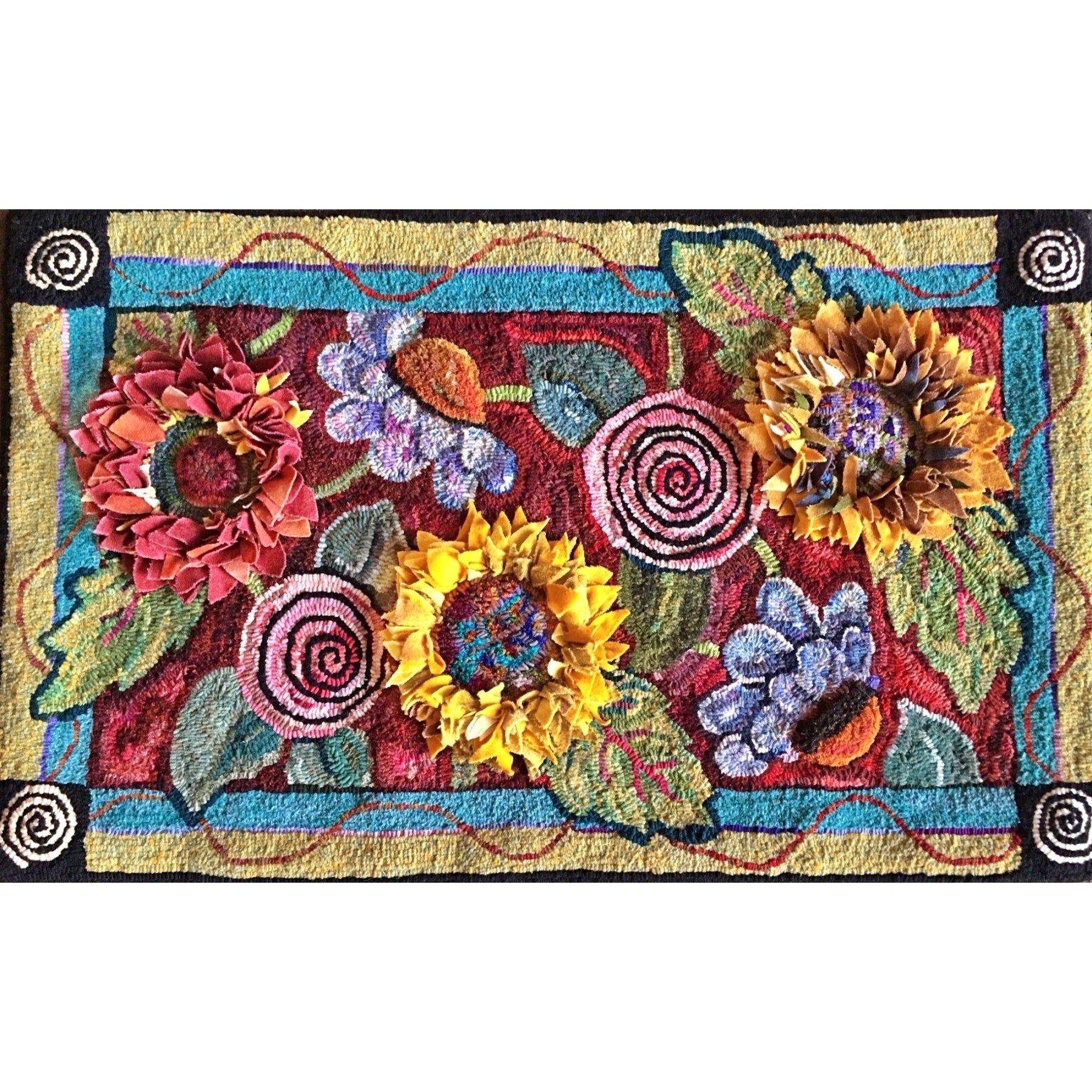Stephanie's Garden, rug hooked by Valerie Begeman