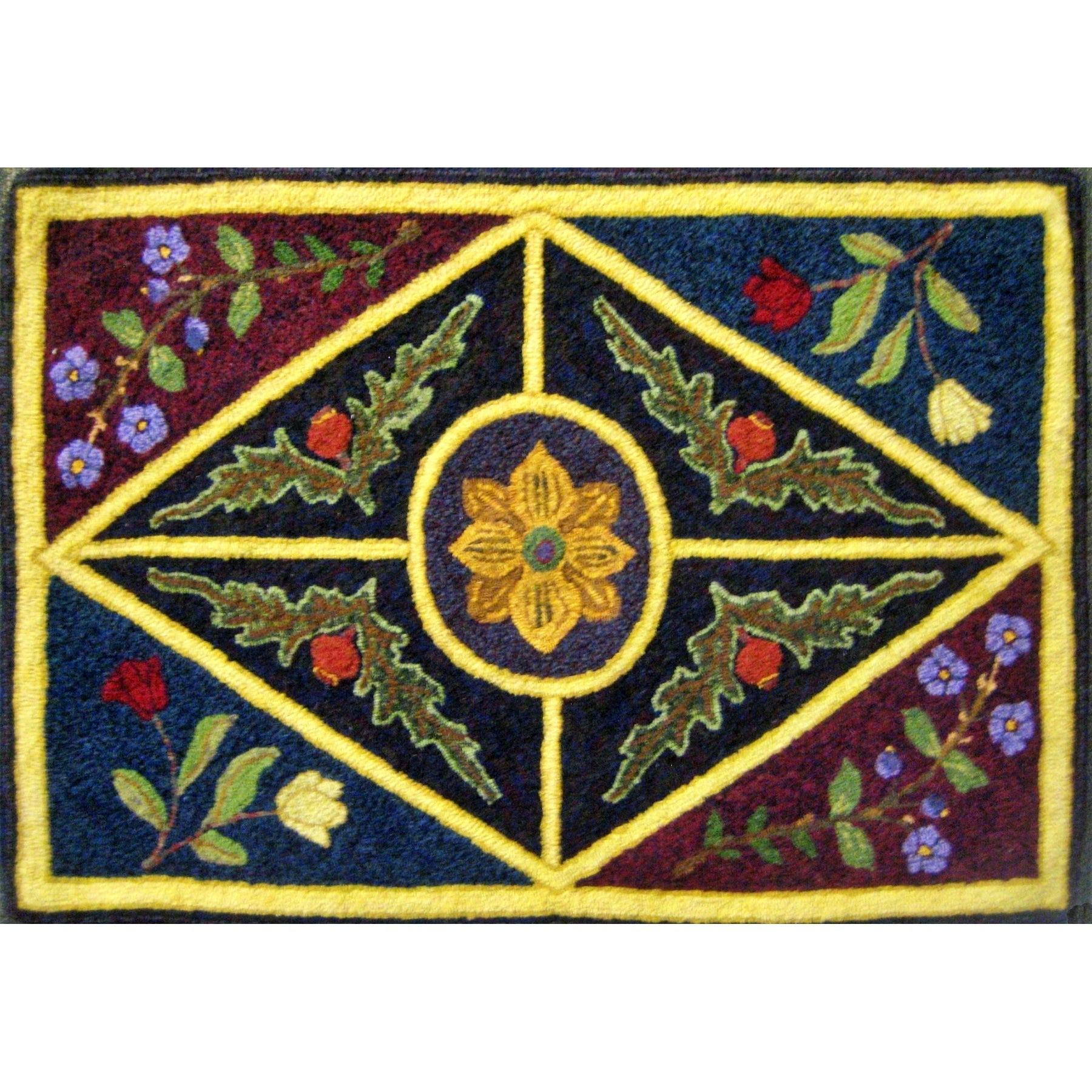 Illumination With Flora, rug hooked by John Leonard