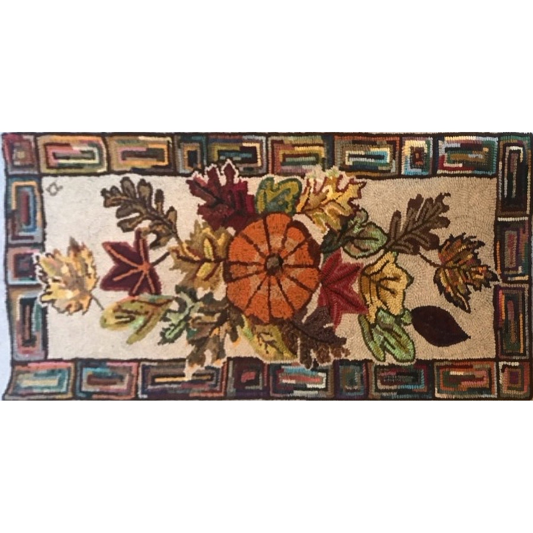 Autumn Glory, rug hooked by Linda Hershey