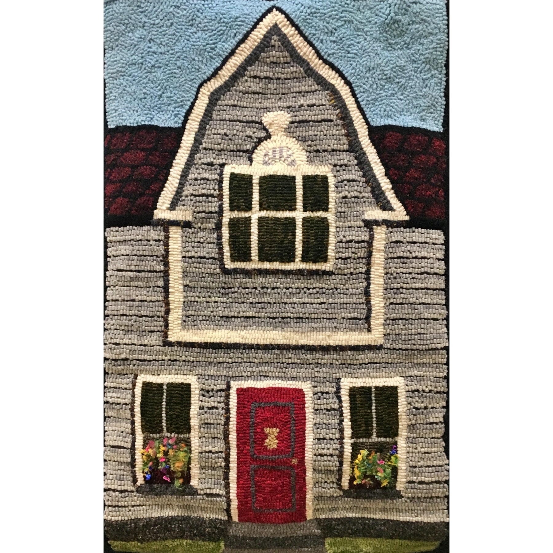 Architectural Details - Pat's Clapboard House, rug hooked by Darleen Pezza