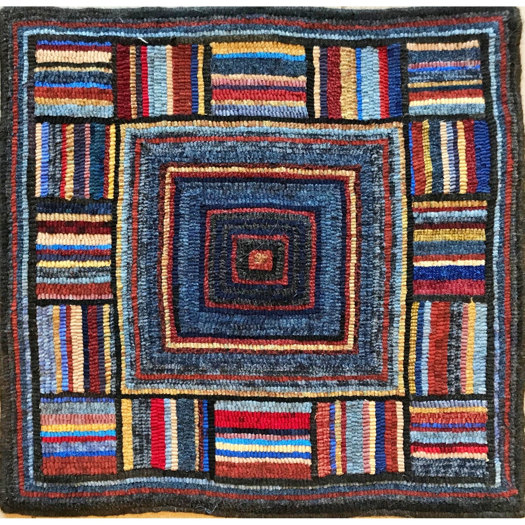Antique 1940, rug hooked by Fritz Mitnick