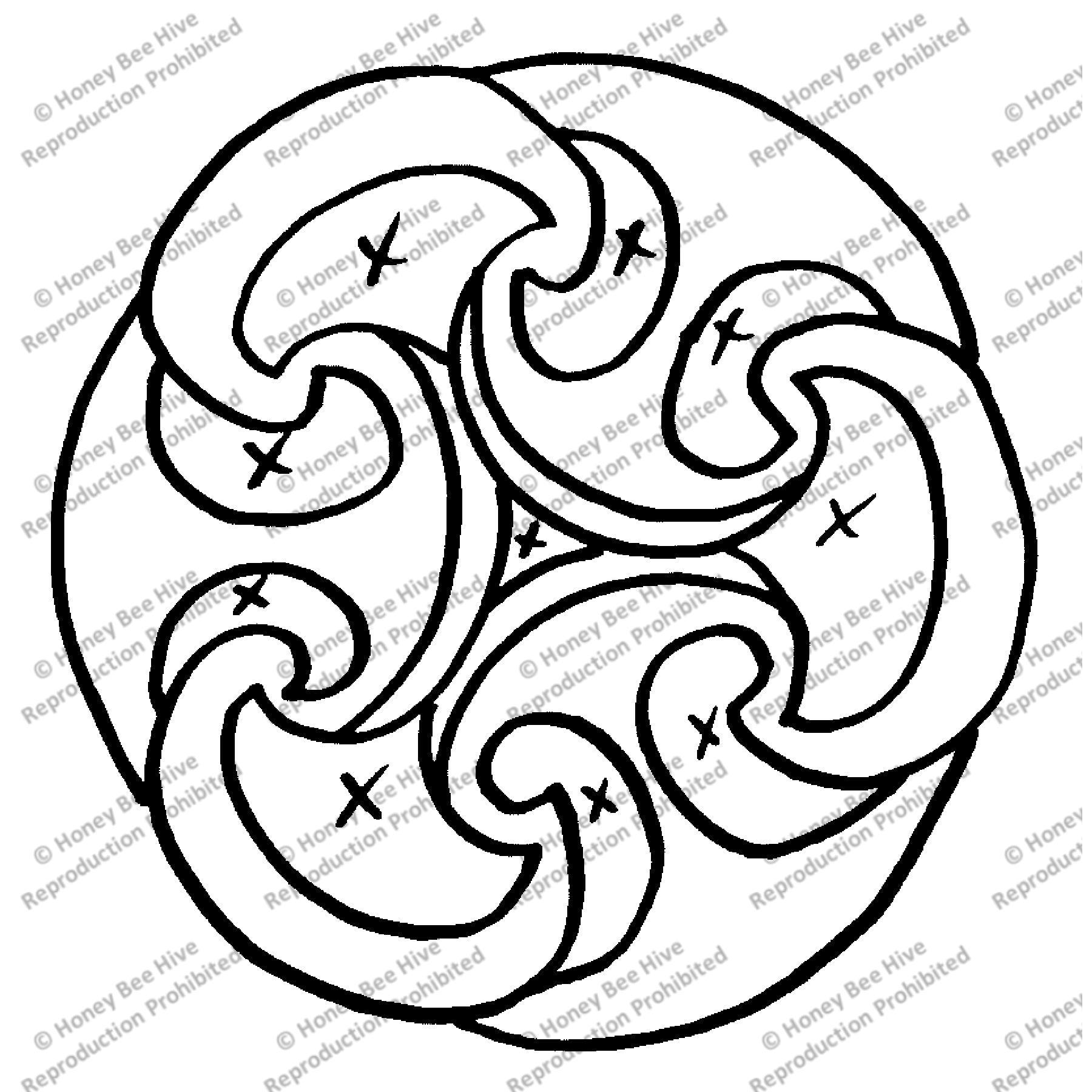 Celtic Horse Ornaments - Ornament #1, rug hooking pattern