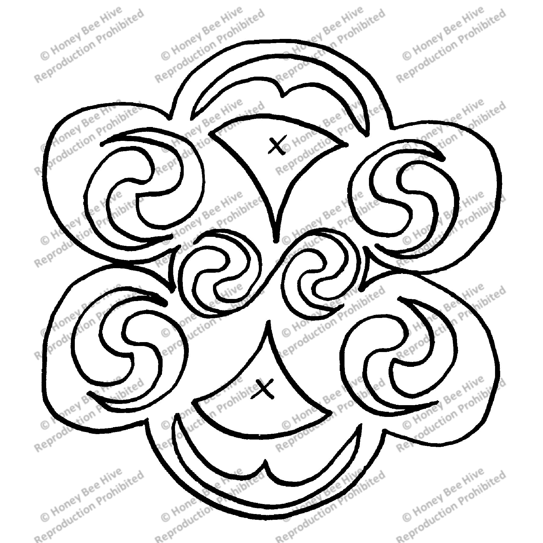 Celtic Horse Ornaments - Ornament #2, rug hooking pattern