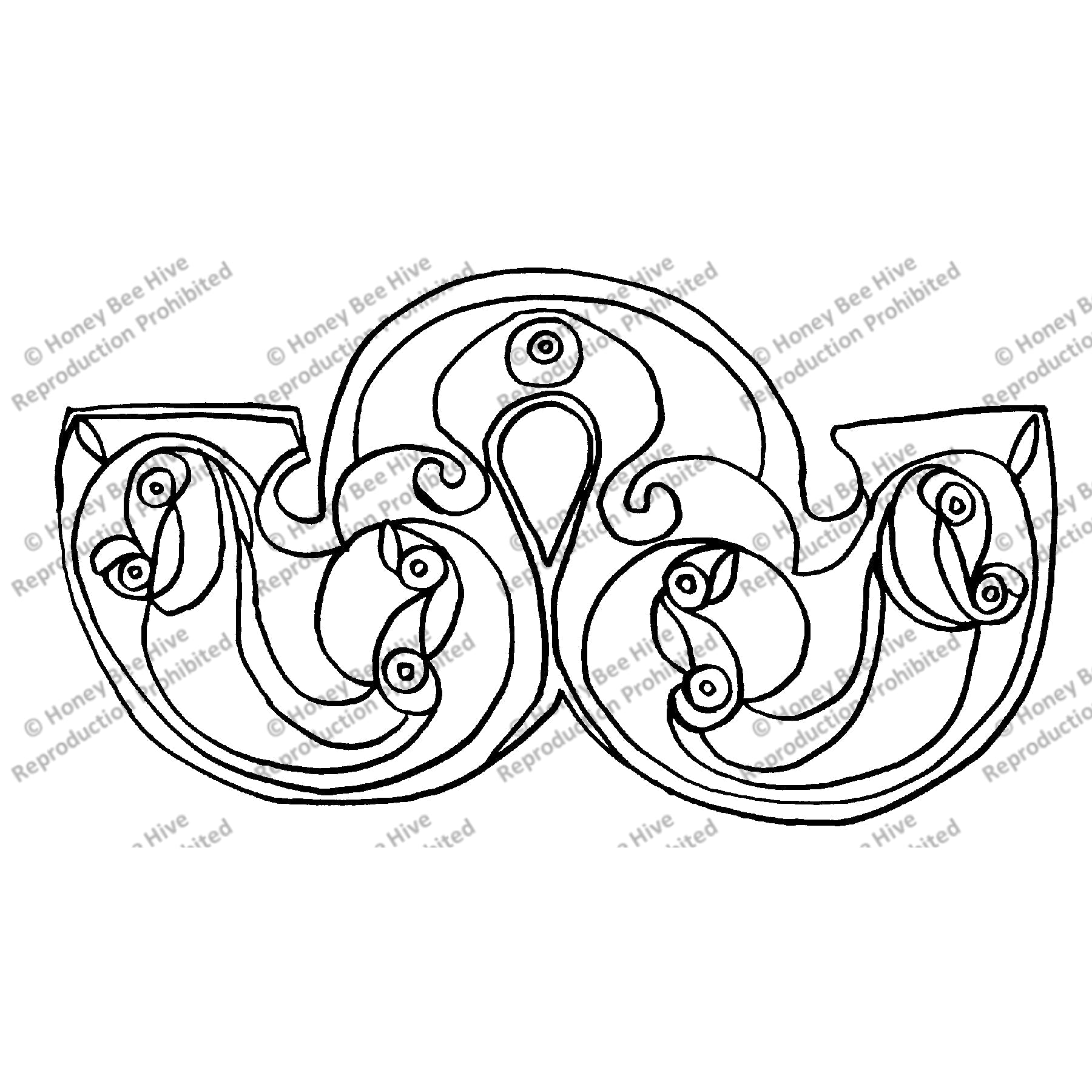 Celtic Horse Ornaments - Ornament #3, rug hooking pattern