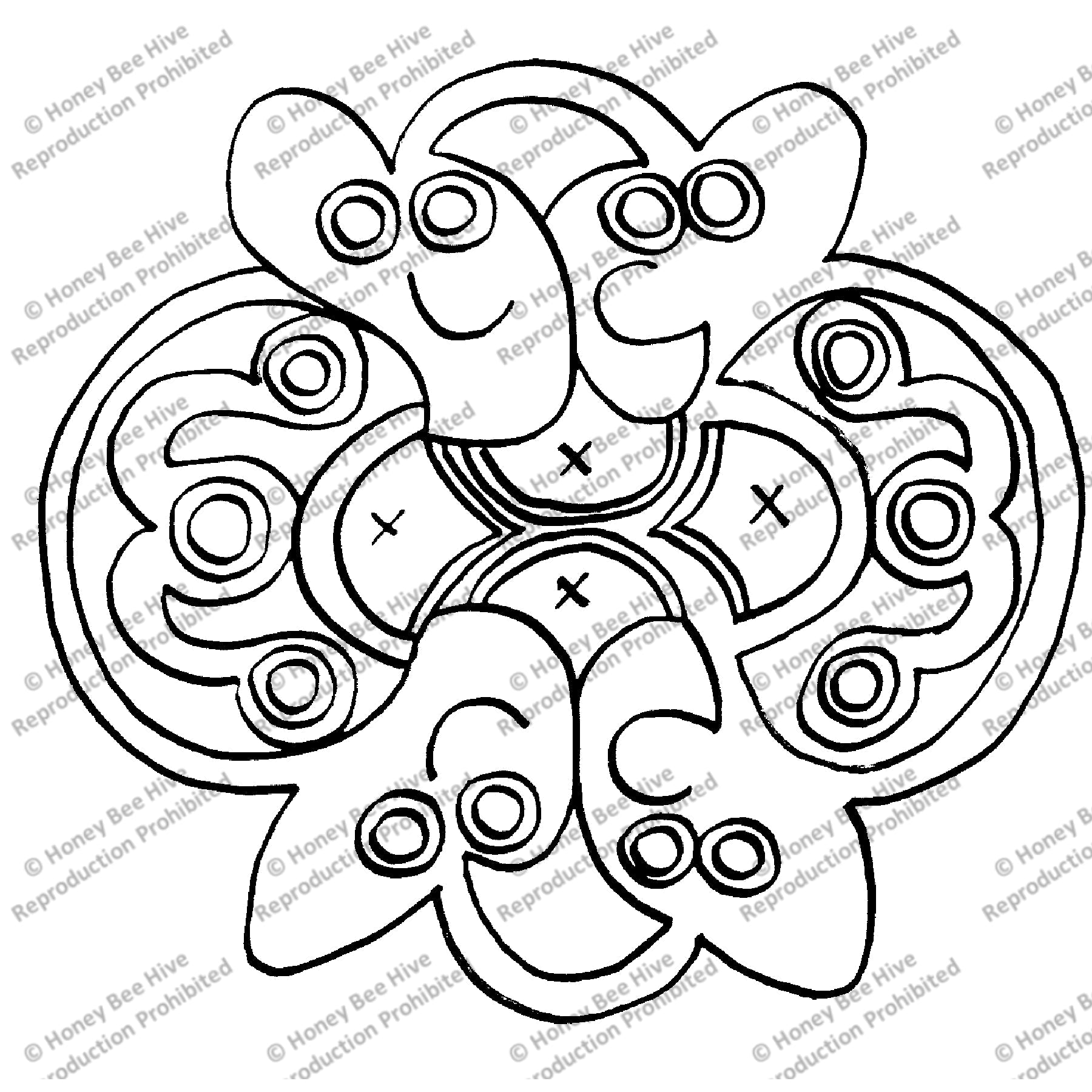 Celtic Horse Ornaments - Ornament #5, rug hooking pattern