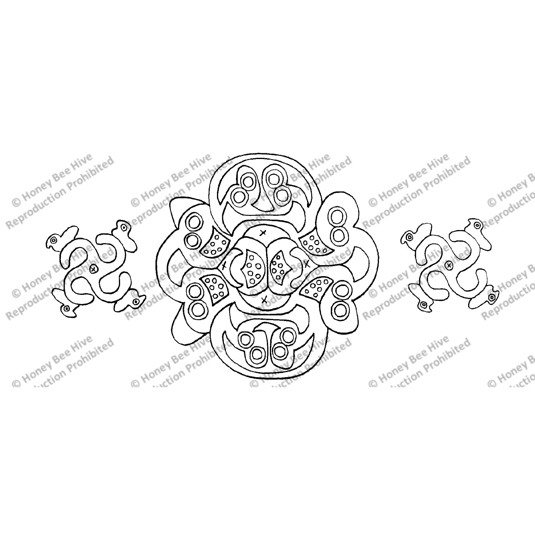 Celtic Horse Ornaments - Ornament #6, rug hooking pattern