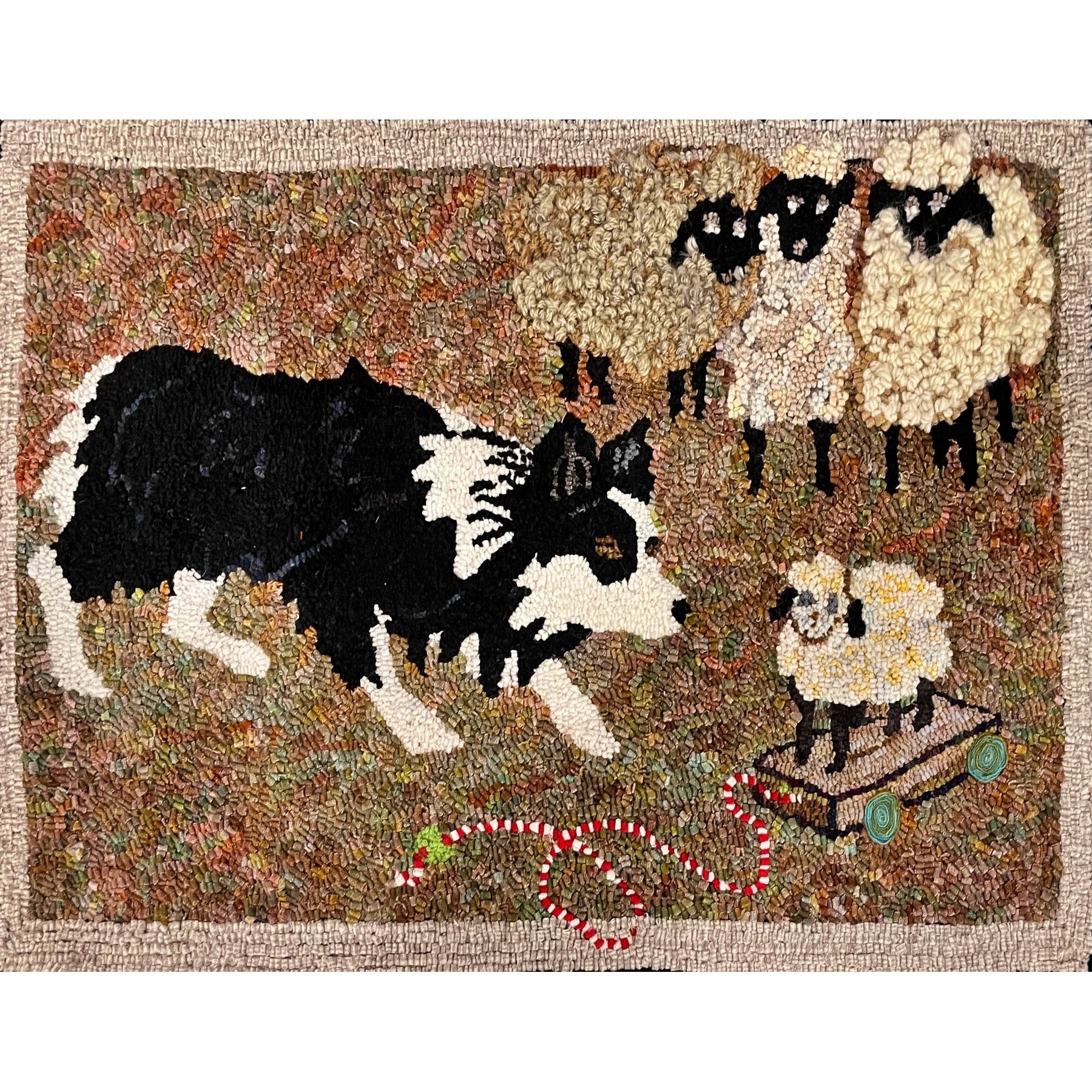 Dog on Duty, rug hooked by Judy Peluso