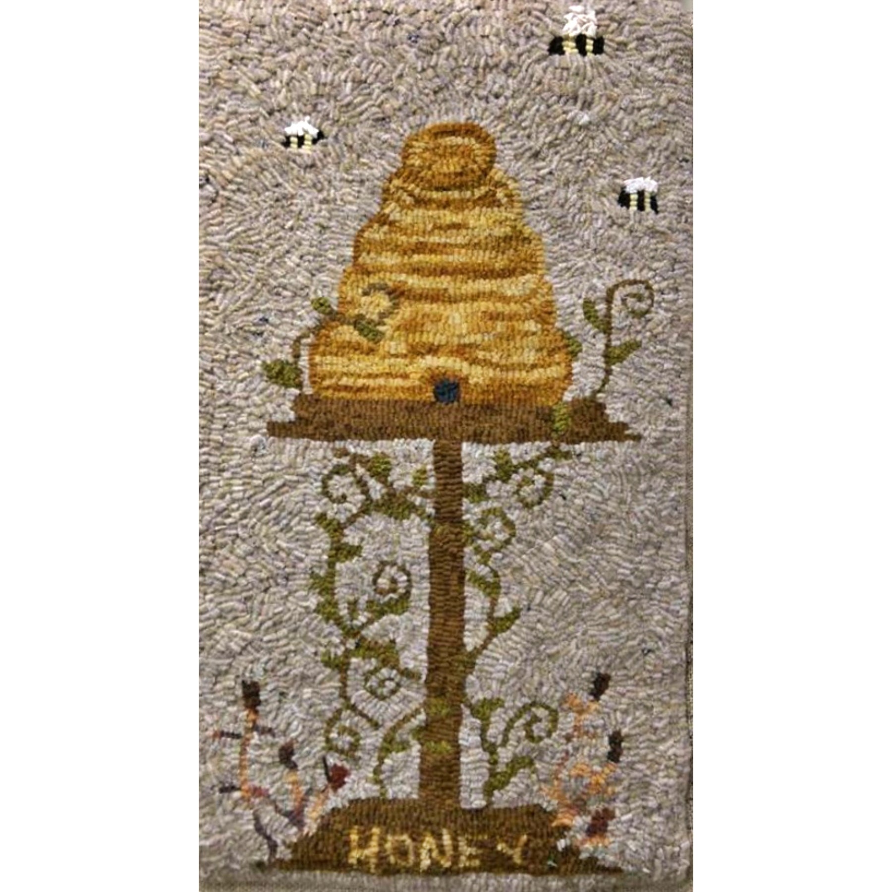 Honey, rug hooked by Linda Koch
