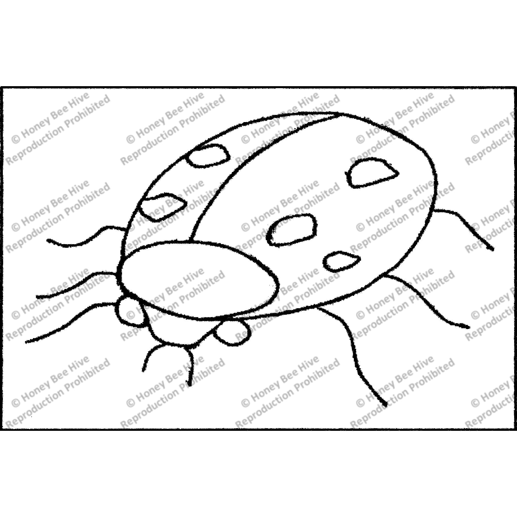 Ladybug, rug hooking pattern